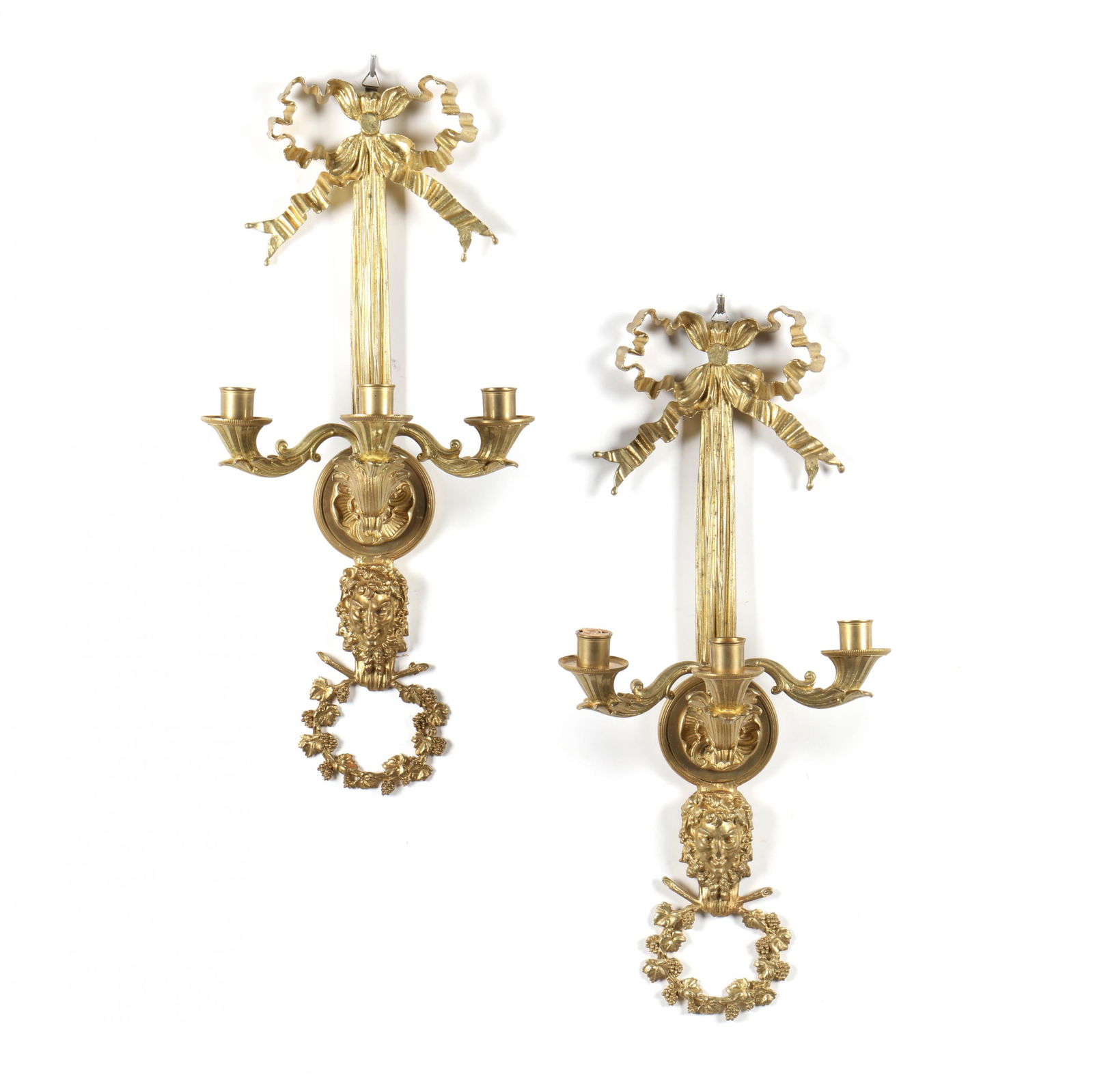 Pair of French Neoclassical Gilt Bronze Wall Sconces (1 of 5)