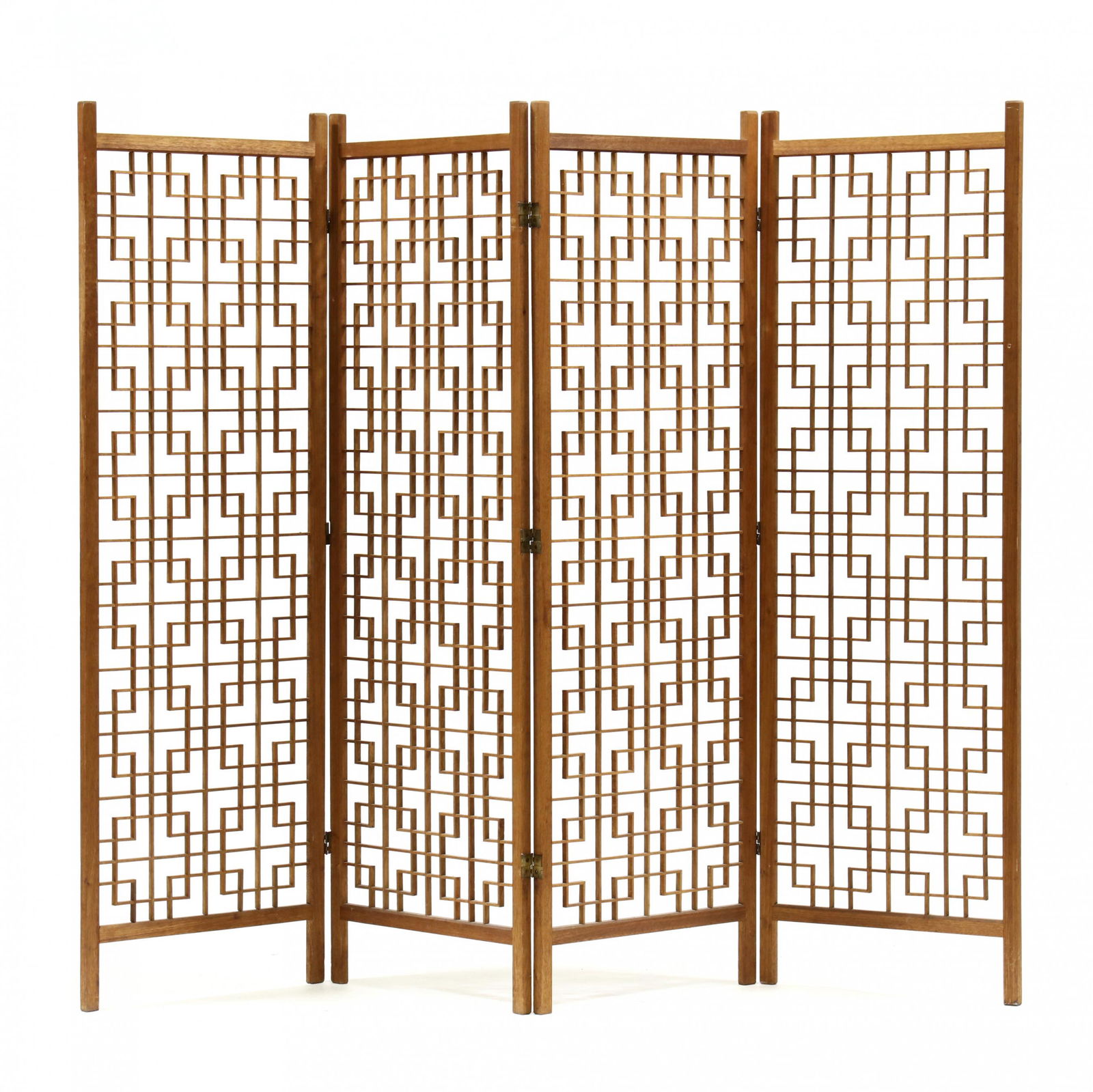 Mid-Century Teak Four Panel Floor Screen (1 of 3)