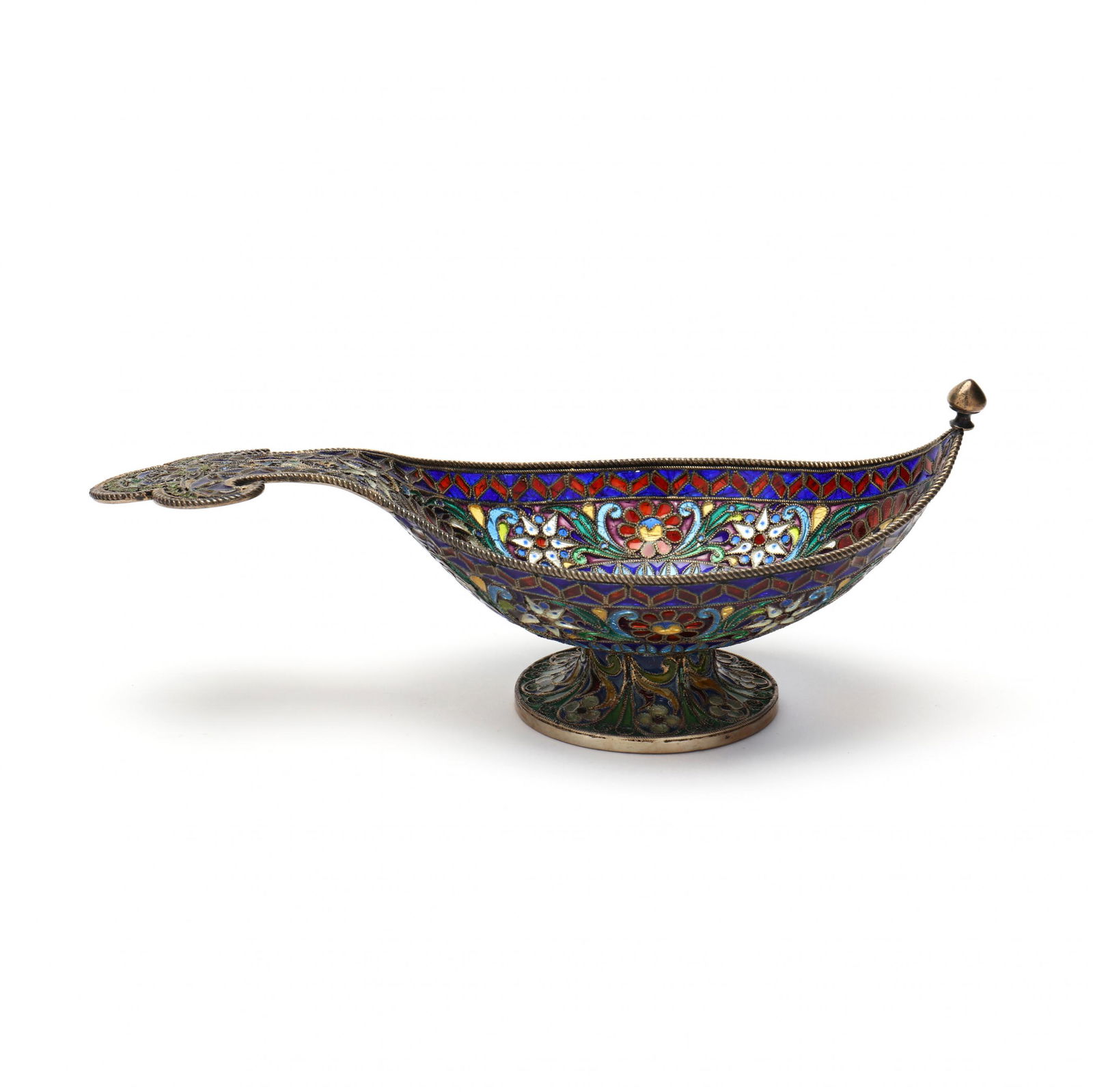 A Russian Silver Gilt & Plique-A-Jour Enamel Kovsh (1 of 12)