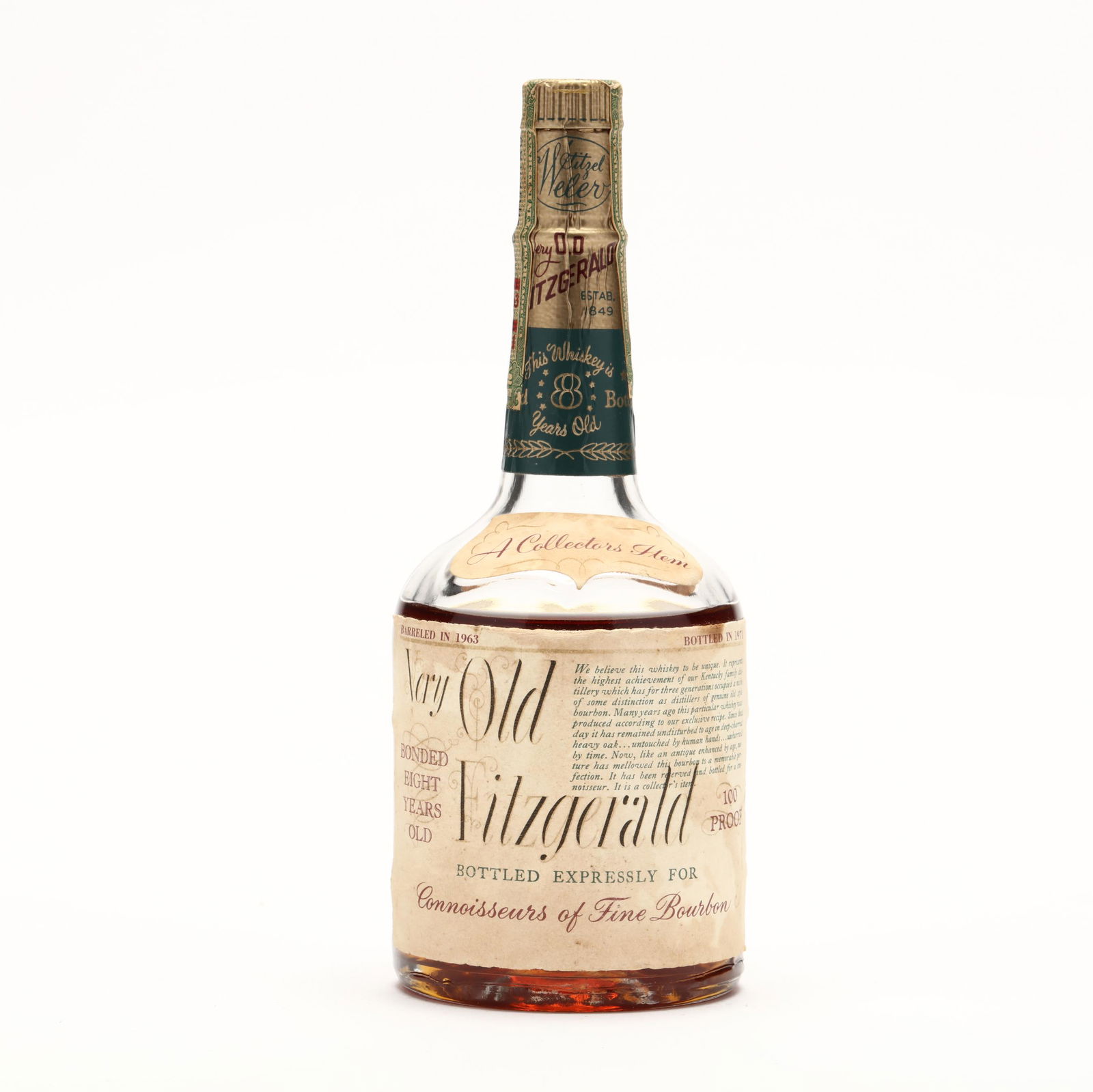 Very Old Fitzgerald Bourbon Whiskey: Very Old Fitzgerald Bourbon Whiskey The buyer acknowledges that he/she is acting within compliance with their state and local laws in regards to the purchase, transportation and delivery of spirituous