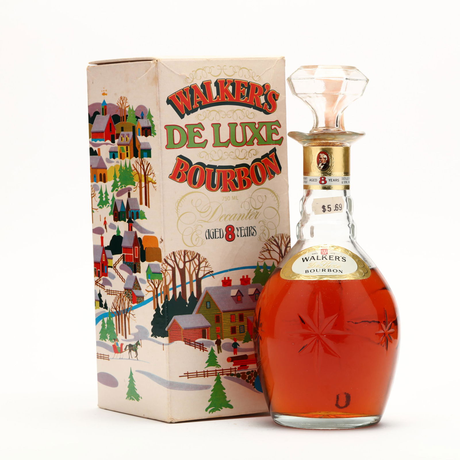 Walker's DeLuxe Bourbon Whiskey in Glass Decanter Mar 10, 2023
