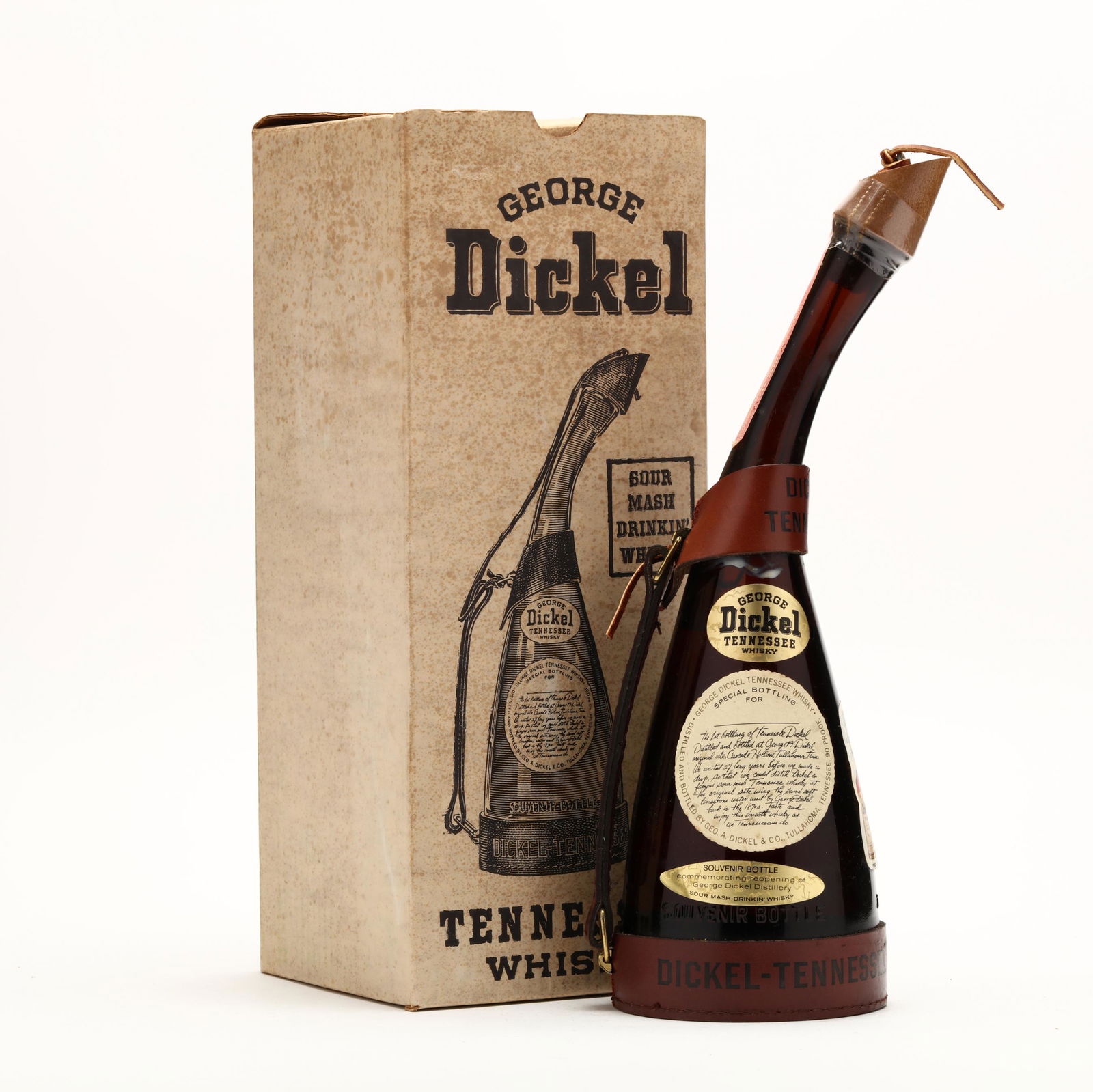 George Dickel Tennessee Whisky in Powderhorn Bottle: George Dickel Tennessee Whisky in Powderhorn Bottle The buyer acknowledges that he/she is acting within compliance with their state and local laws in regards to the purchase, transportation and delive