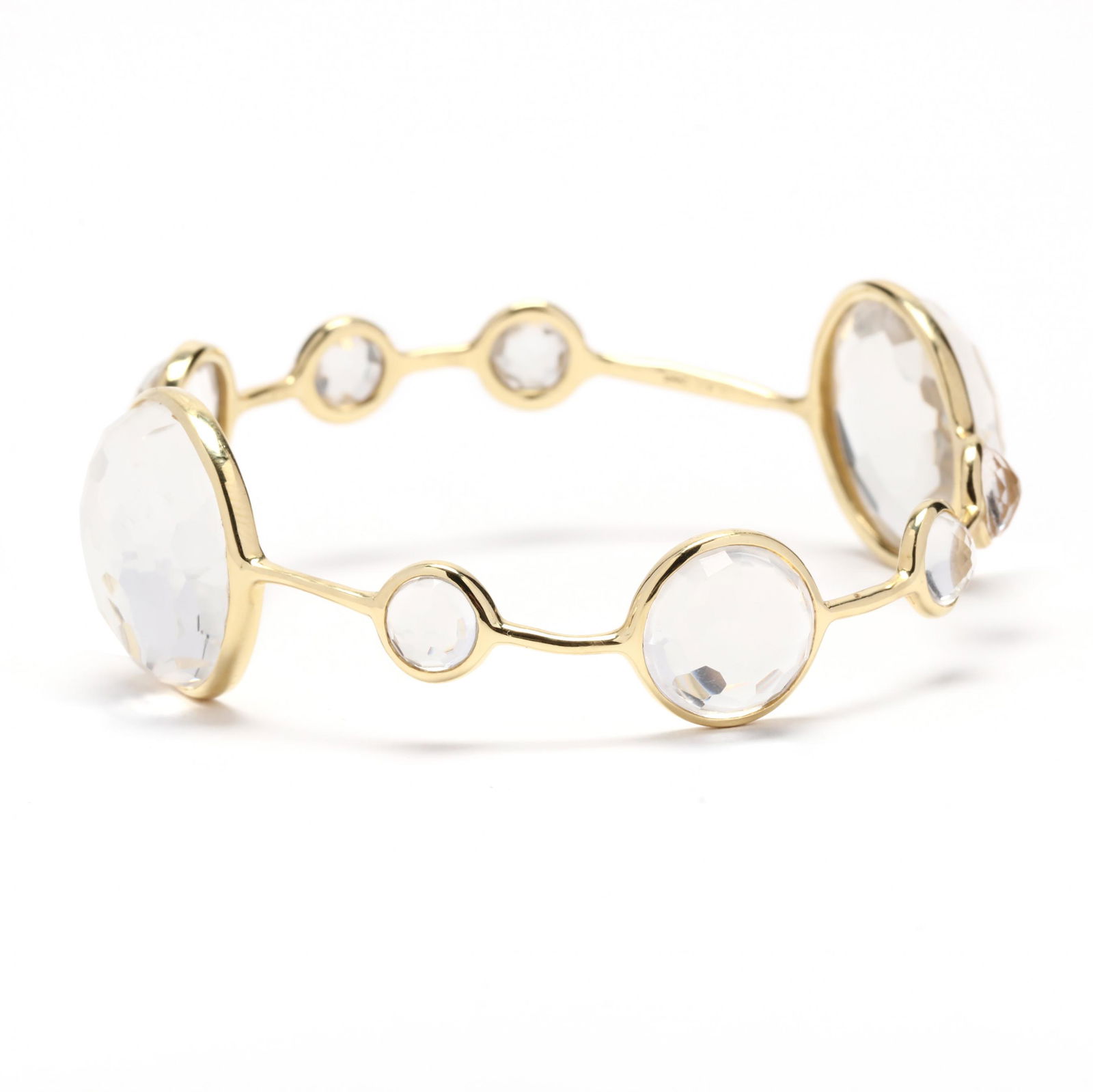 Gold and Rock Crystal Quartz  Rock Candy  Bangle, Ippolita (1 of 5)