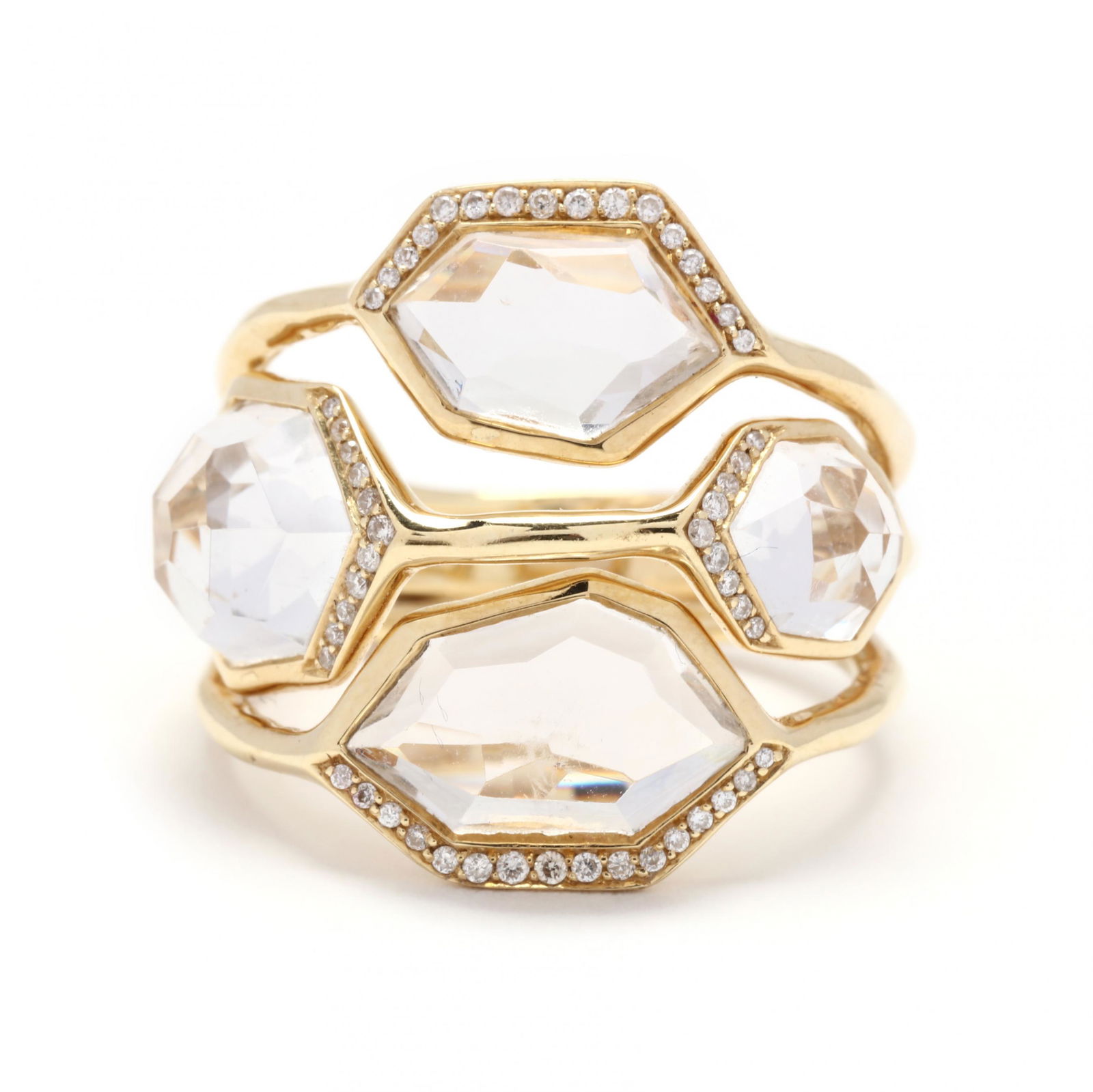 Gold, Rock Crystal Quartz, and Diamond  Rock Candy   Ring, Ippolita (1 of 5)
