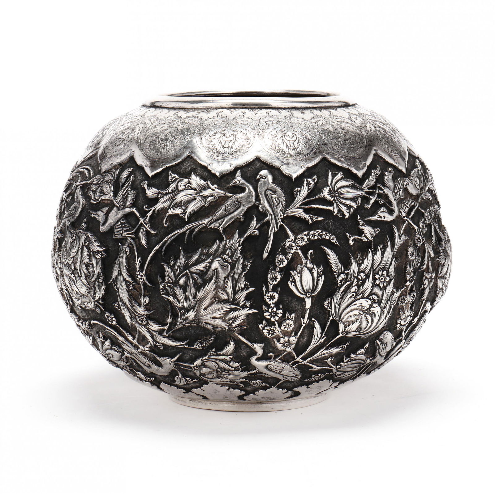 A Large Persian Silver Bowl (1 of 8)