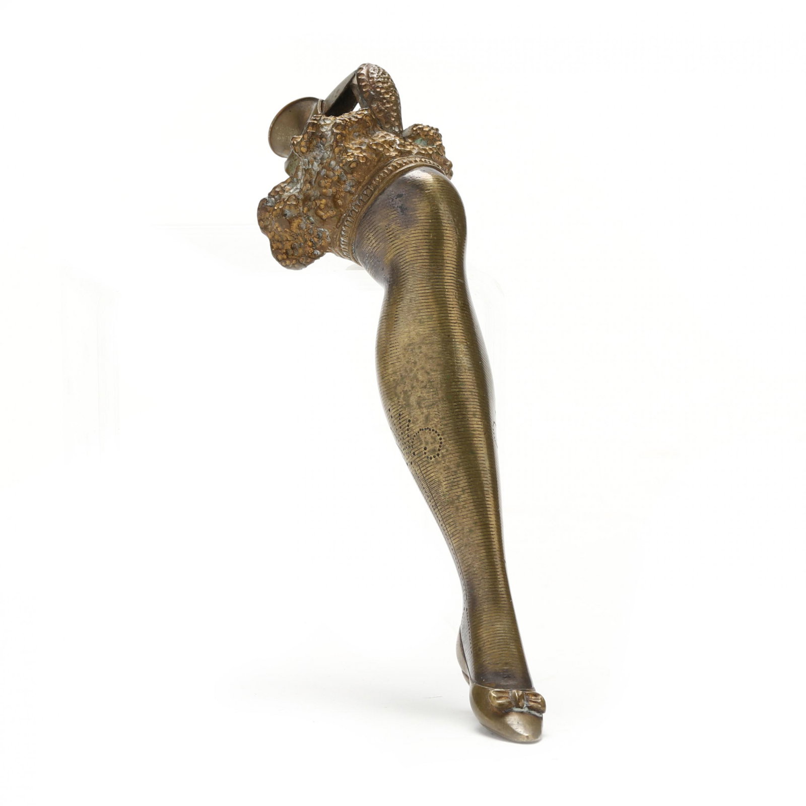 A Brass Lady's Burlesque Leg Cigar Cutter (1 of 4)