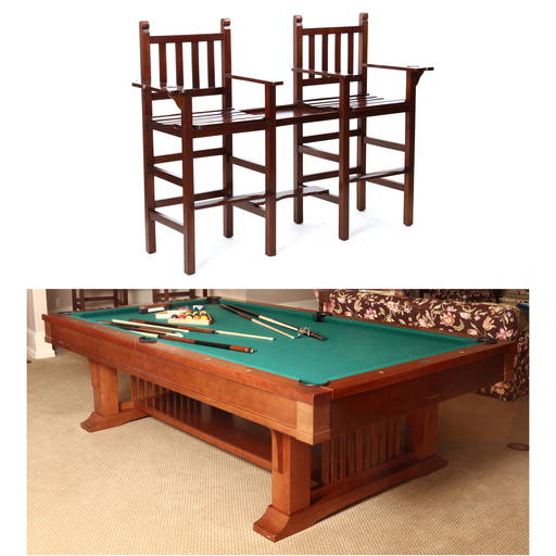 Brunswick Cherry, Mission Ii , Billiards Table And Accoutrements