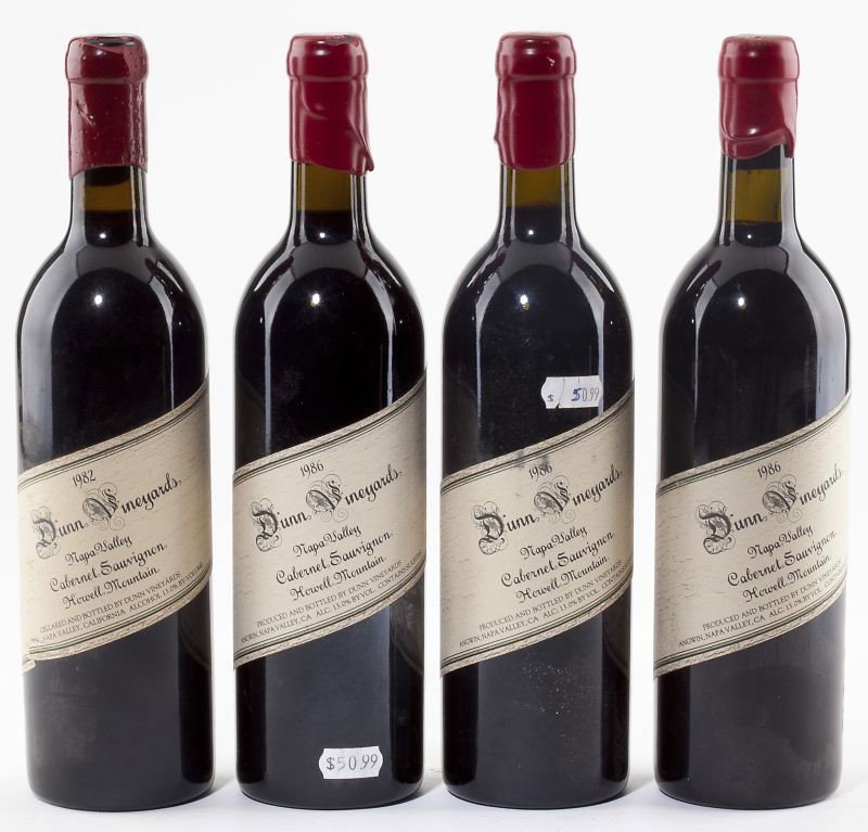 1982 & 1986 Dunn: 1982 & 1986 Dunn - Vintage Vintage 1982, Howell Mountain, into neck, 1crc (1) Vintage 1986, Howell Mountain, 2 into neck, 1bn (3) Removed from a large temperature-controlled subterranean wine cellar o