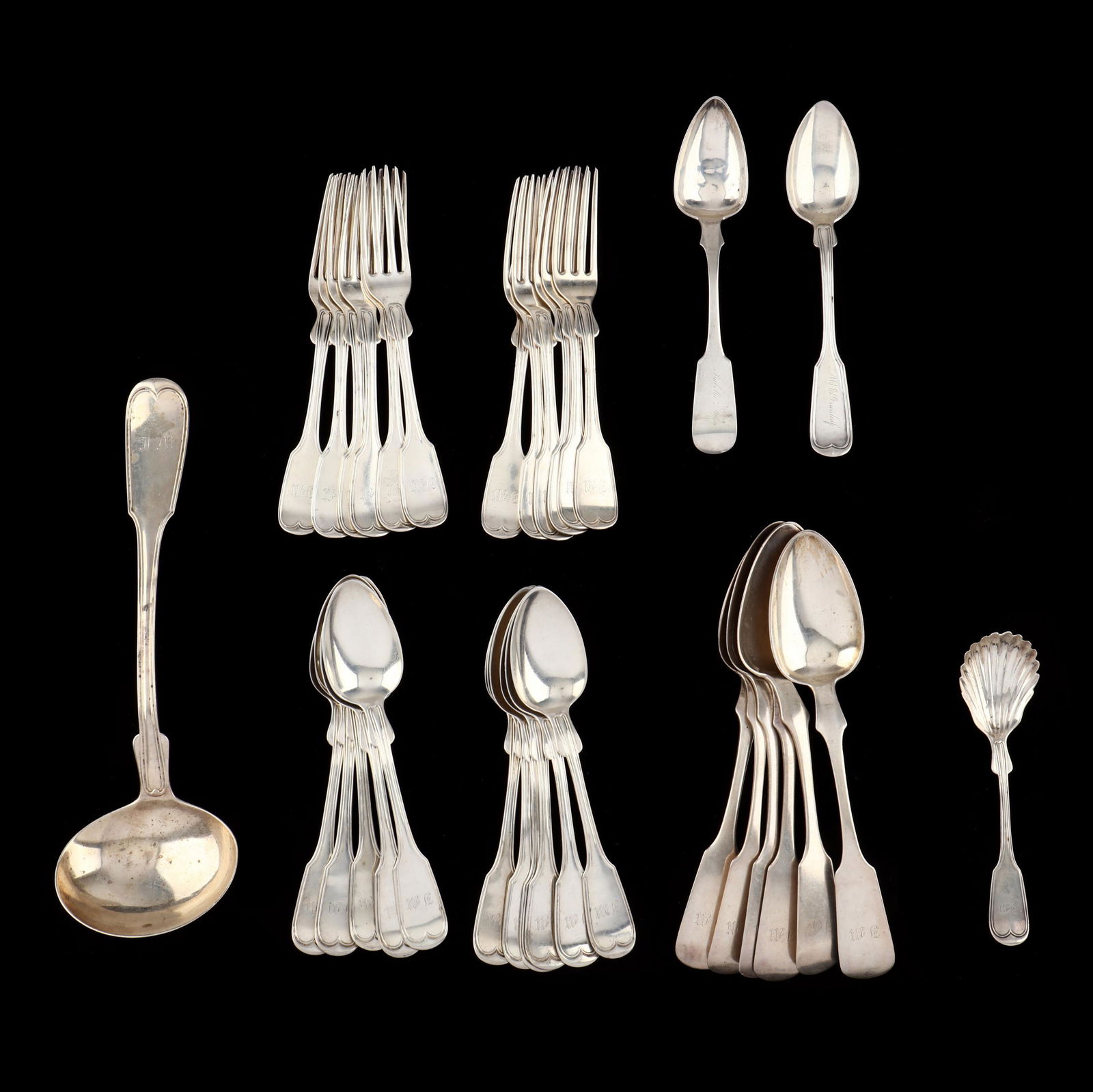 A Collection Of Philadelphia Coin Silver Flatware, Mark Of R. & W. Wilson