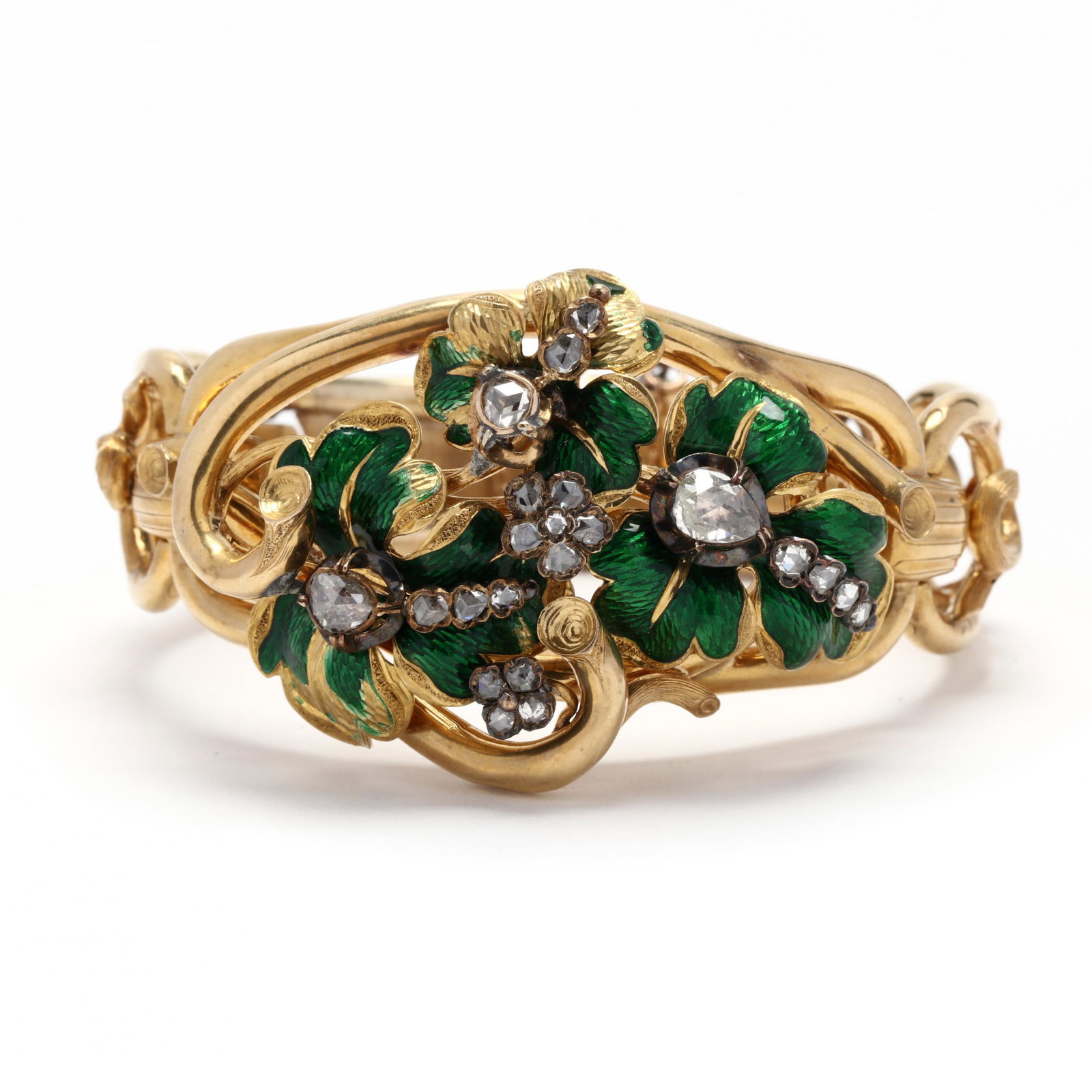Antique Gold, Diamond, and Enamel Bracelet (1 of 6)