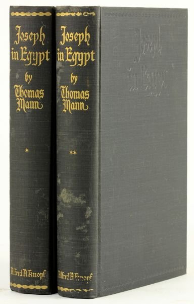 Mann, Thomas, JOSEPH IN EGYPT: Mann, Thomas, JOSEPH IN EGYPT (New York: Alfred A. Knopf, 1938), two volumes, octavo, black cloth boards.