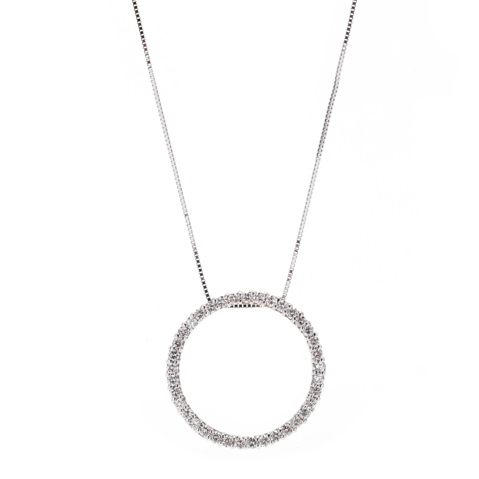 White Gold and Diamond Circle Pendant (1 of 4)