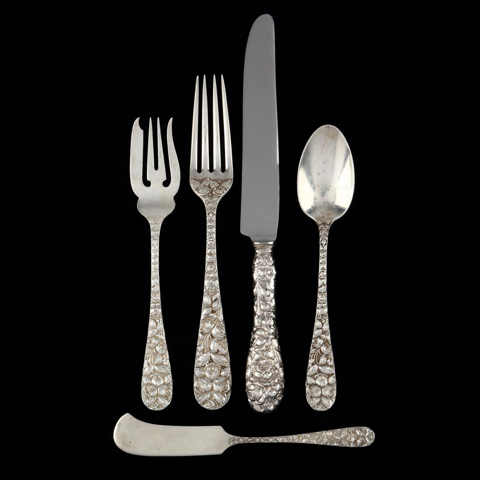 Baltimore Silversmiths  Baltimore Rose  Sterling Silver Flatware Service (1 of 4)