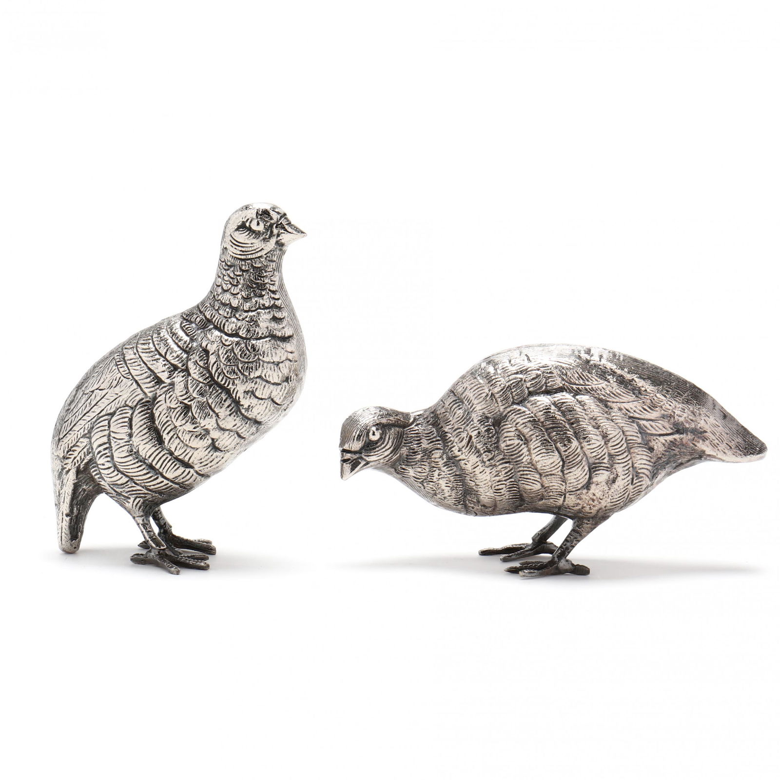 Pair of Italian Silverplate Partridge Table Ornaments (1 of 6)