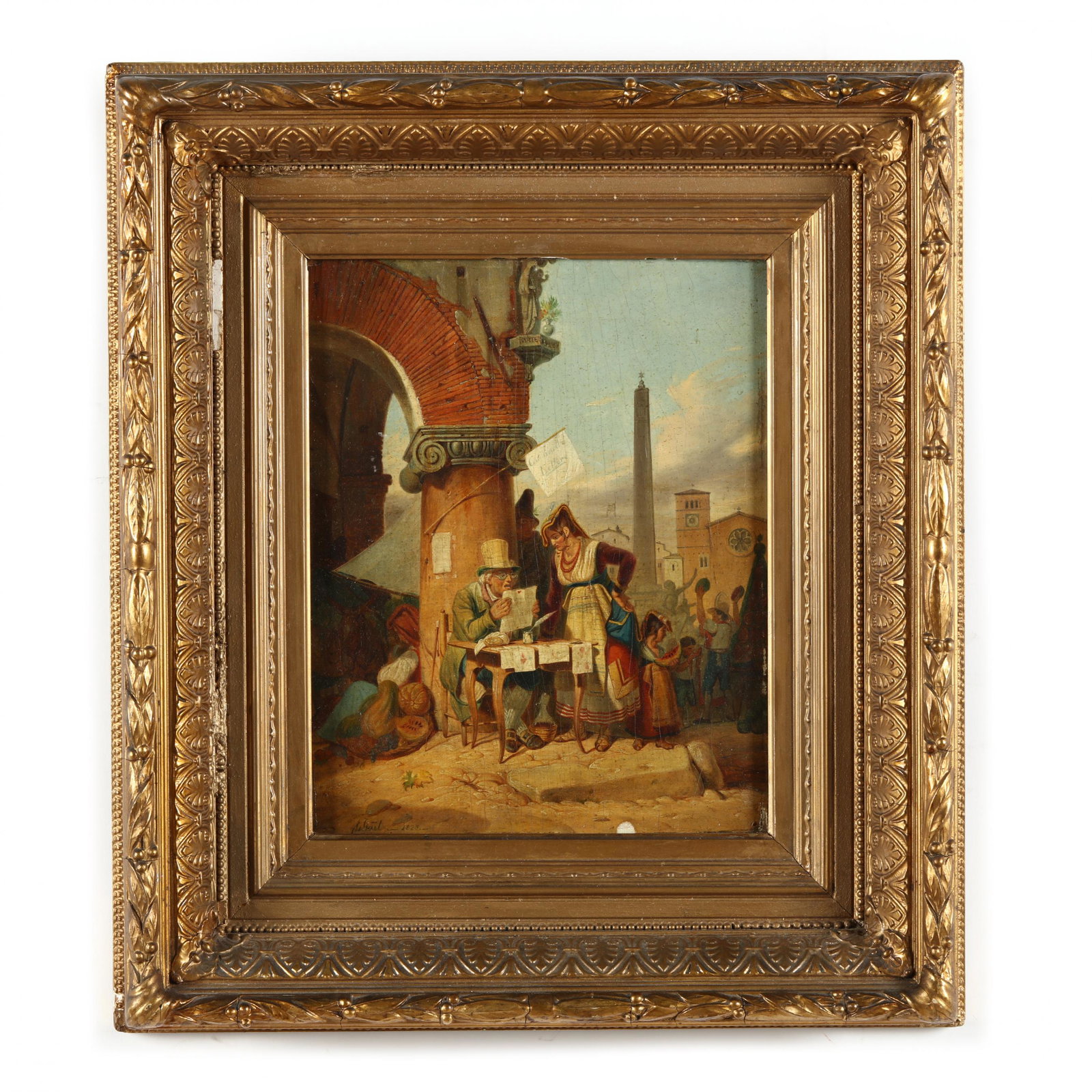 Wilhelm Gail (German, 1804-1890), The Letter Reader: Wilhelm Gail (German, 1804-1890), The Letter Readeroil on panel, 1825, signed and dated at lower left, presented in an antique gilt composition frame. Panel 10 3/8 x 8 1/4 in.; Frame dimensions 17 1/4