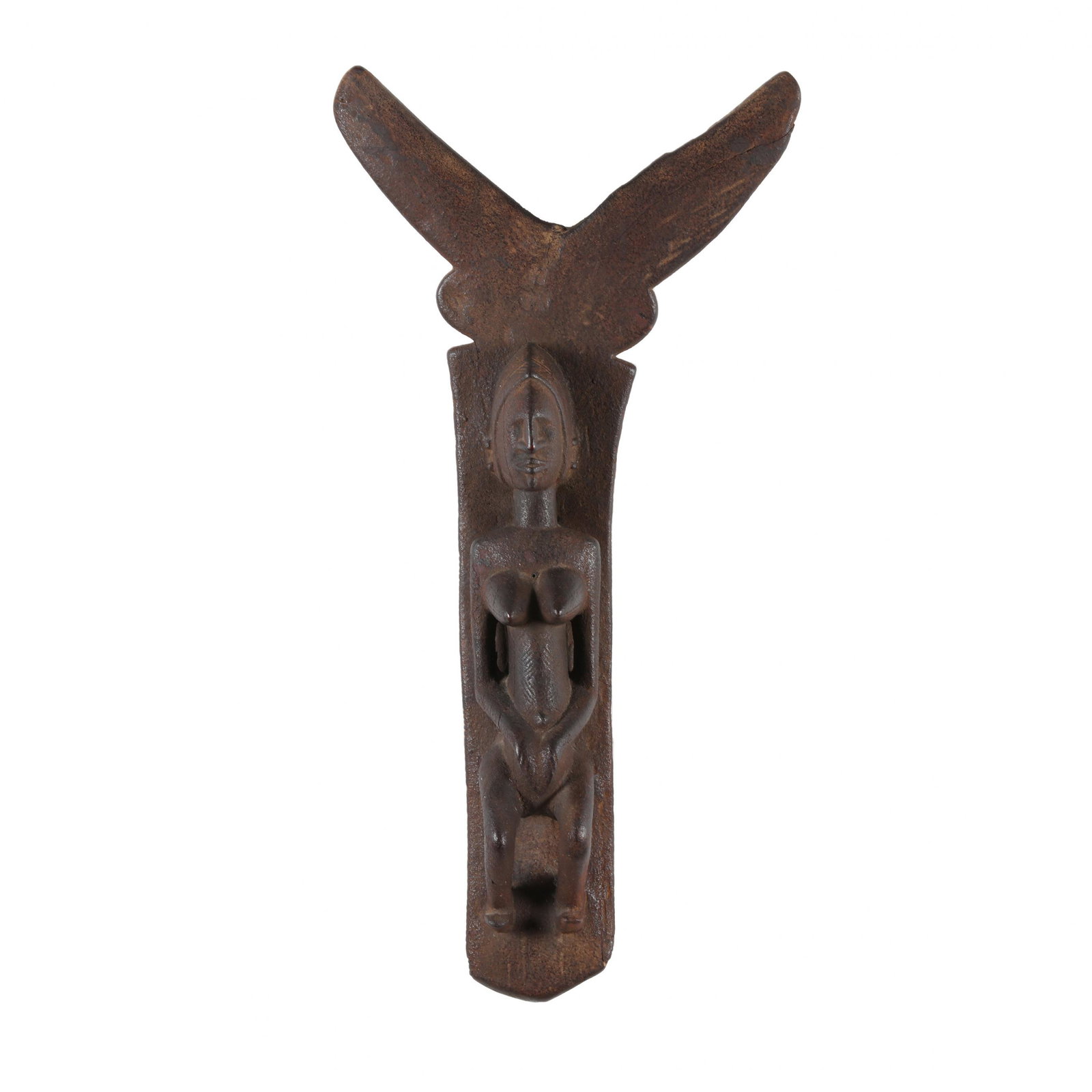 Carved Dogon Toguna House Post with Female Figure (1 of 3)