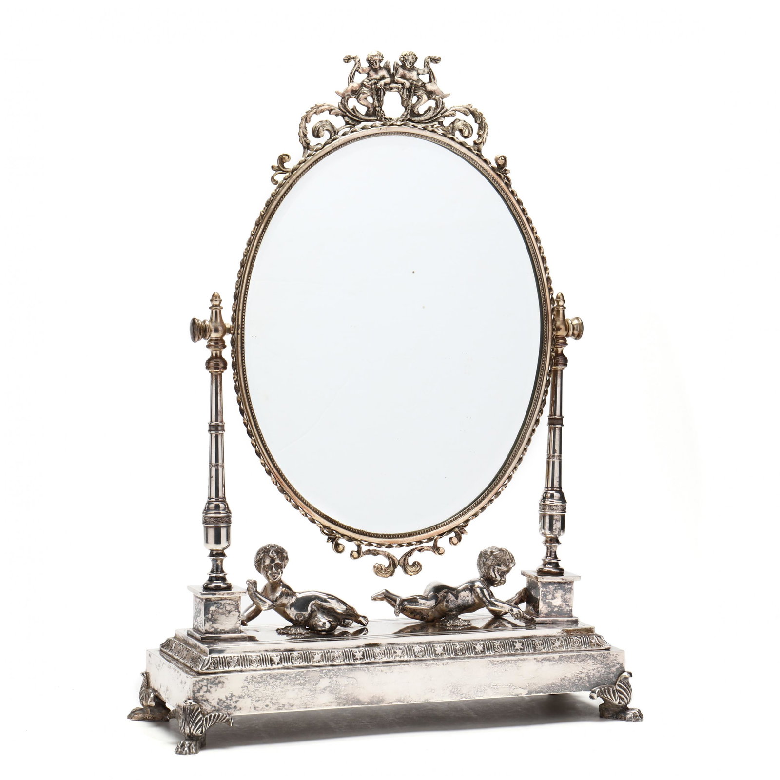 A Continental Silverplate Figural Dressing Mirror (1 of 7)
