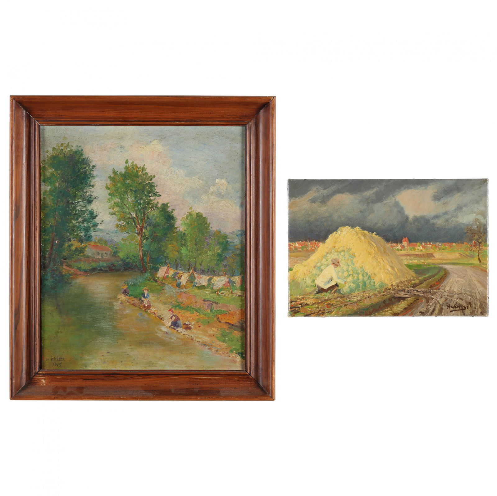 Continental School (early 20th century), Two Genre Paintings (1 of 9)