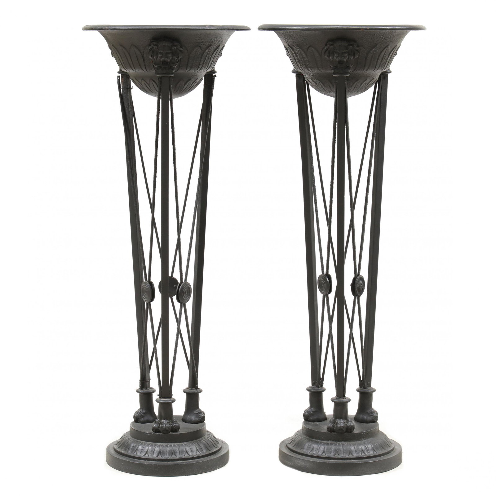 Pair of Neoclassical Style Cast Iron Tall Jardinieres (1 of 4)