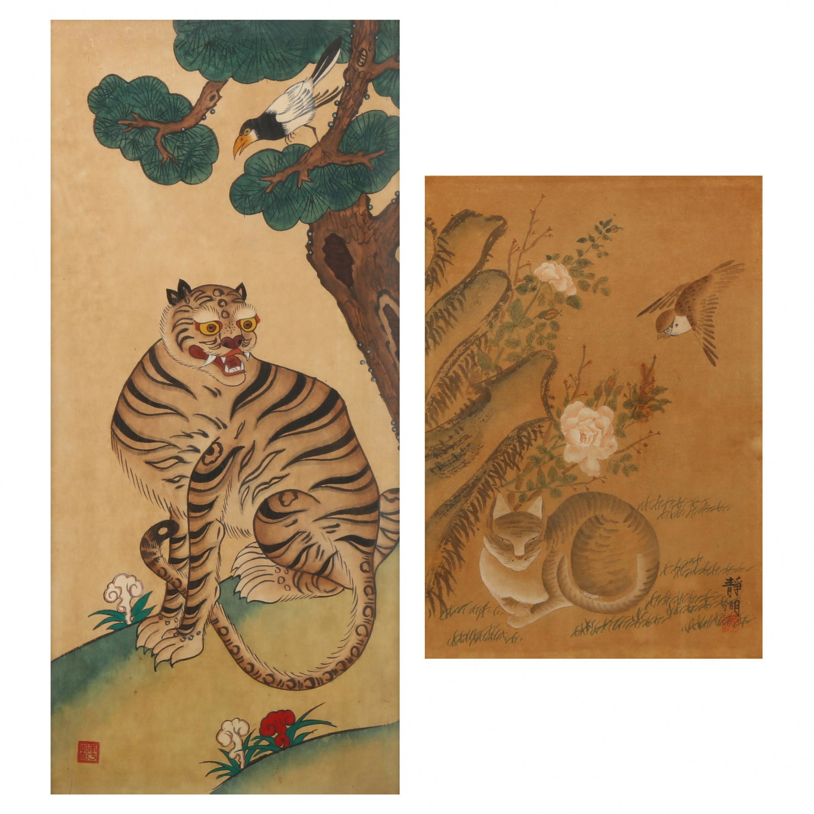 Two Korean Folk Paintings (1 of 8)