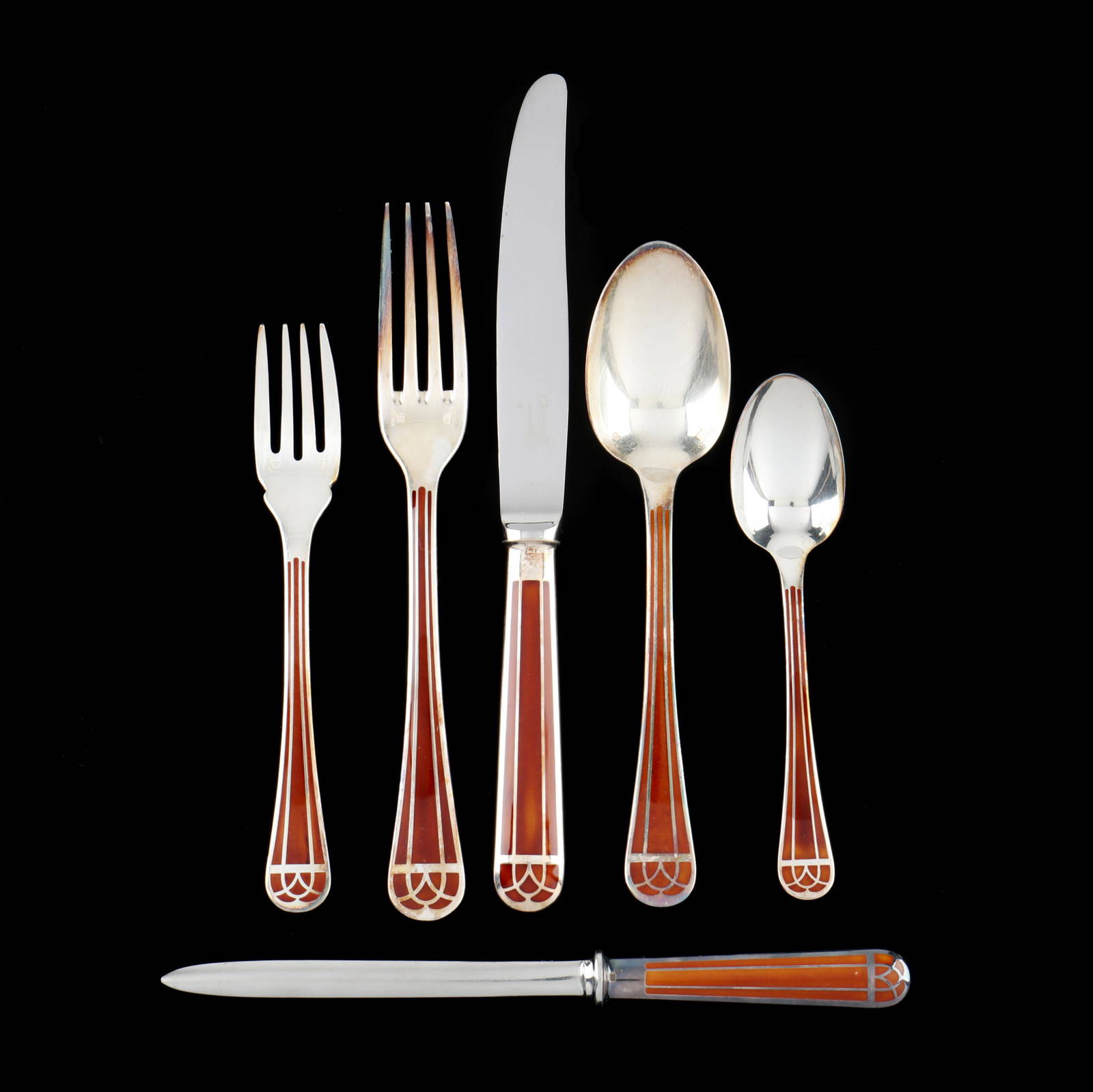 Christofle Talisman Silverplate And Enamel Flatware Service For Six Auction