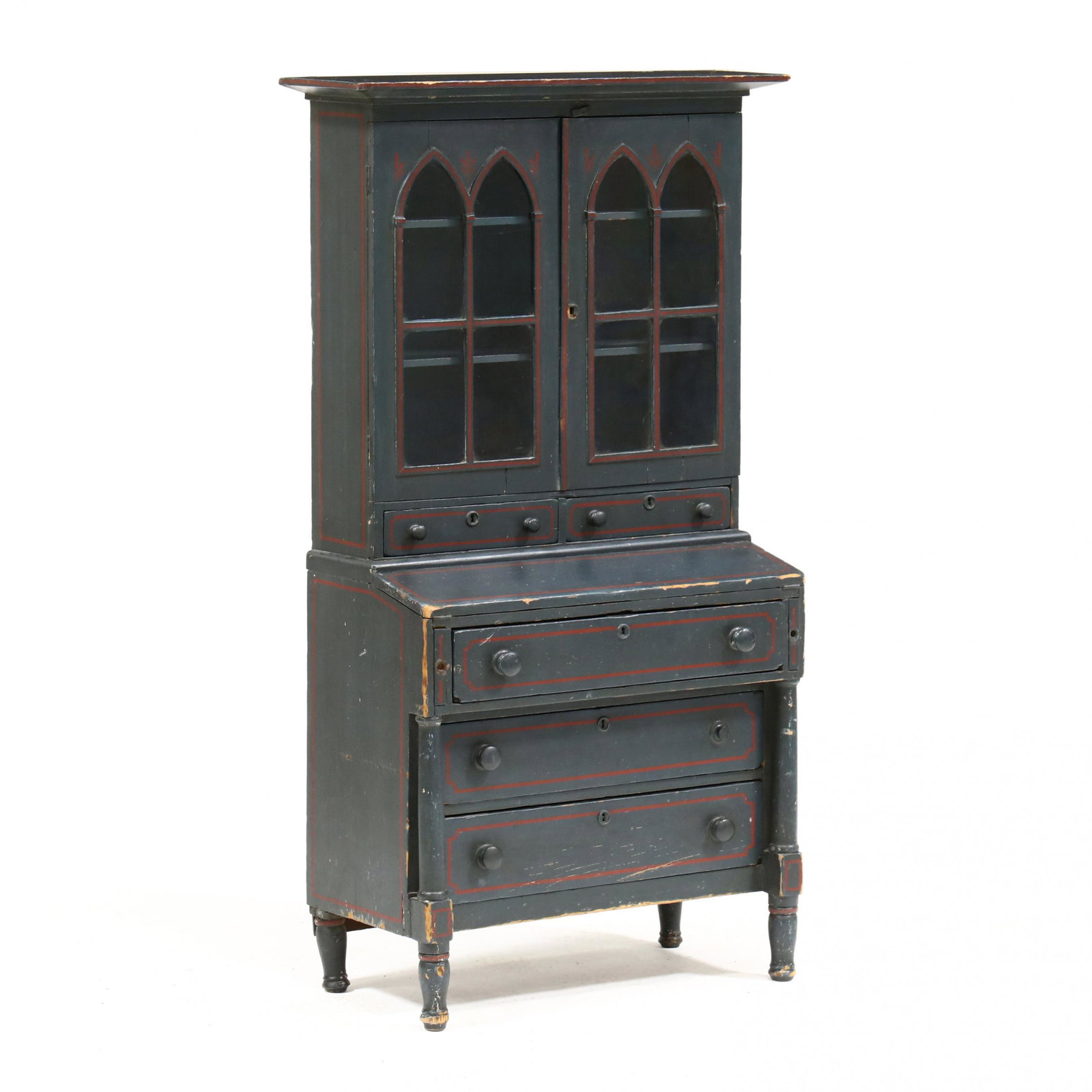 New England Late Federal Child's Painted Desk and Bookcase (1 of 6)