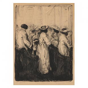 Wayman Adams (American, 1883-1959), Song Service (The Hymn): Wayman Adams (American, 1883-1959), Song Service (The Hymn)lithograph, pencil signed, titled, and marked as an edition of 12 lower margin, framed. Frame dimensions 19 1/4 x 16 in. From the Estate of t