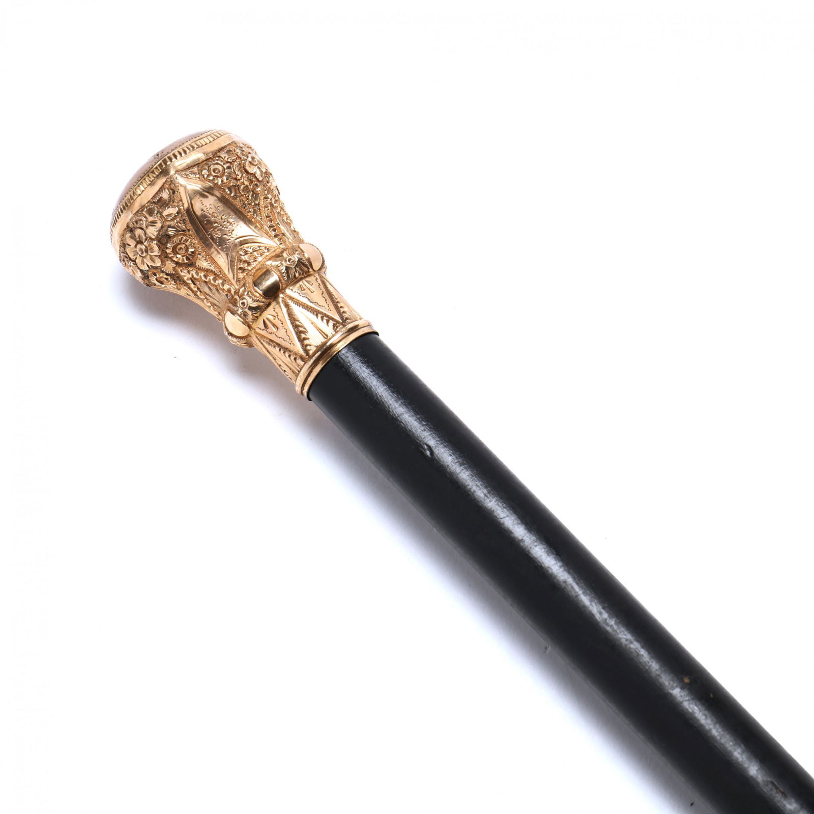 Antique Gold Filled Walking Stick Auction