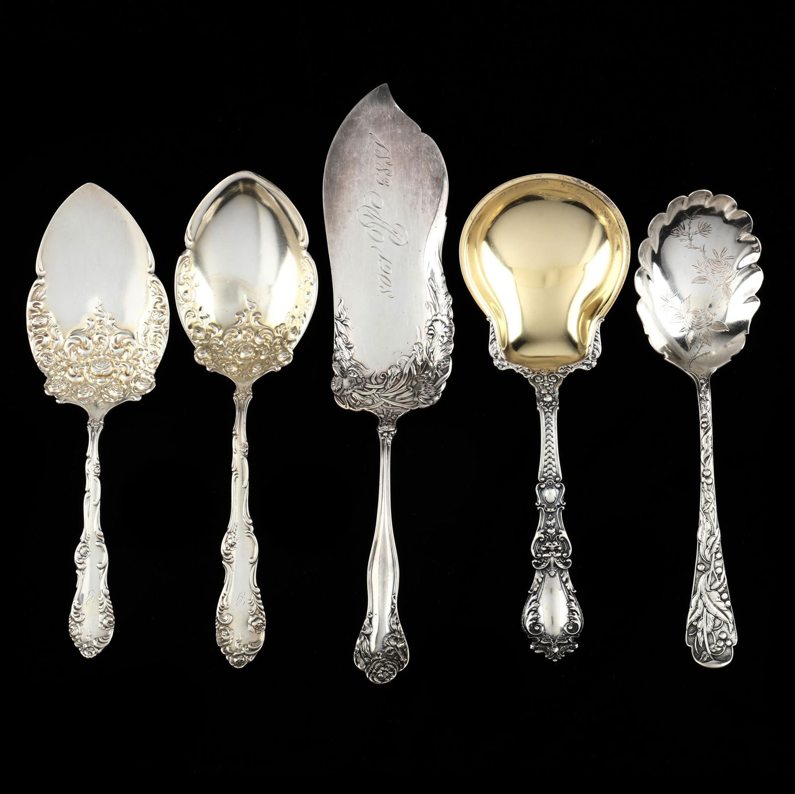 Five Sterling Silver Servers (1 of 6)