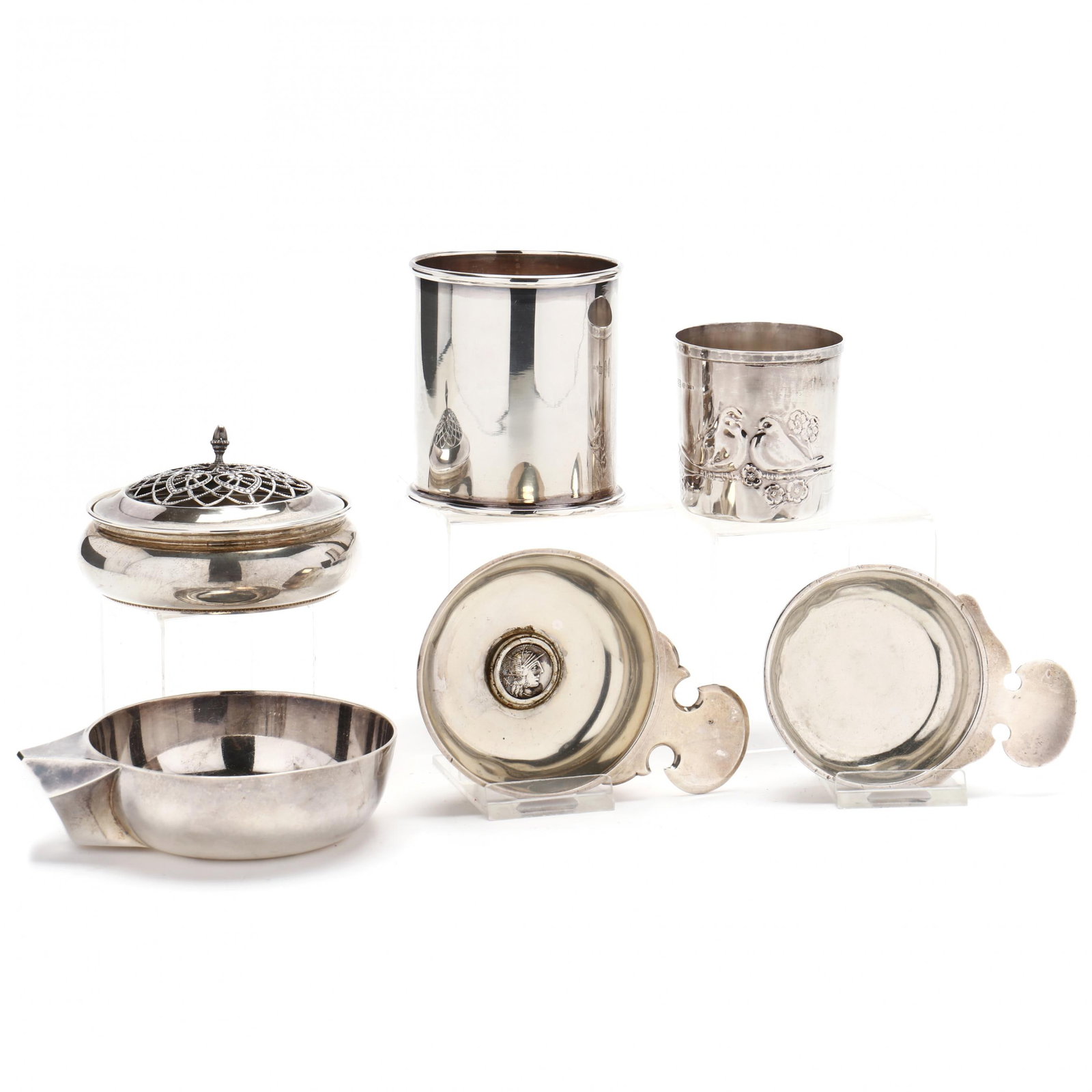A Collection of Six Small Italian Sterling and Silver Table Items (1 of 13)