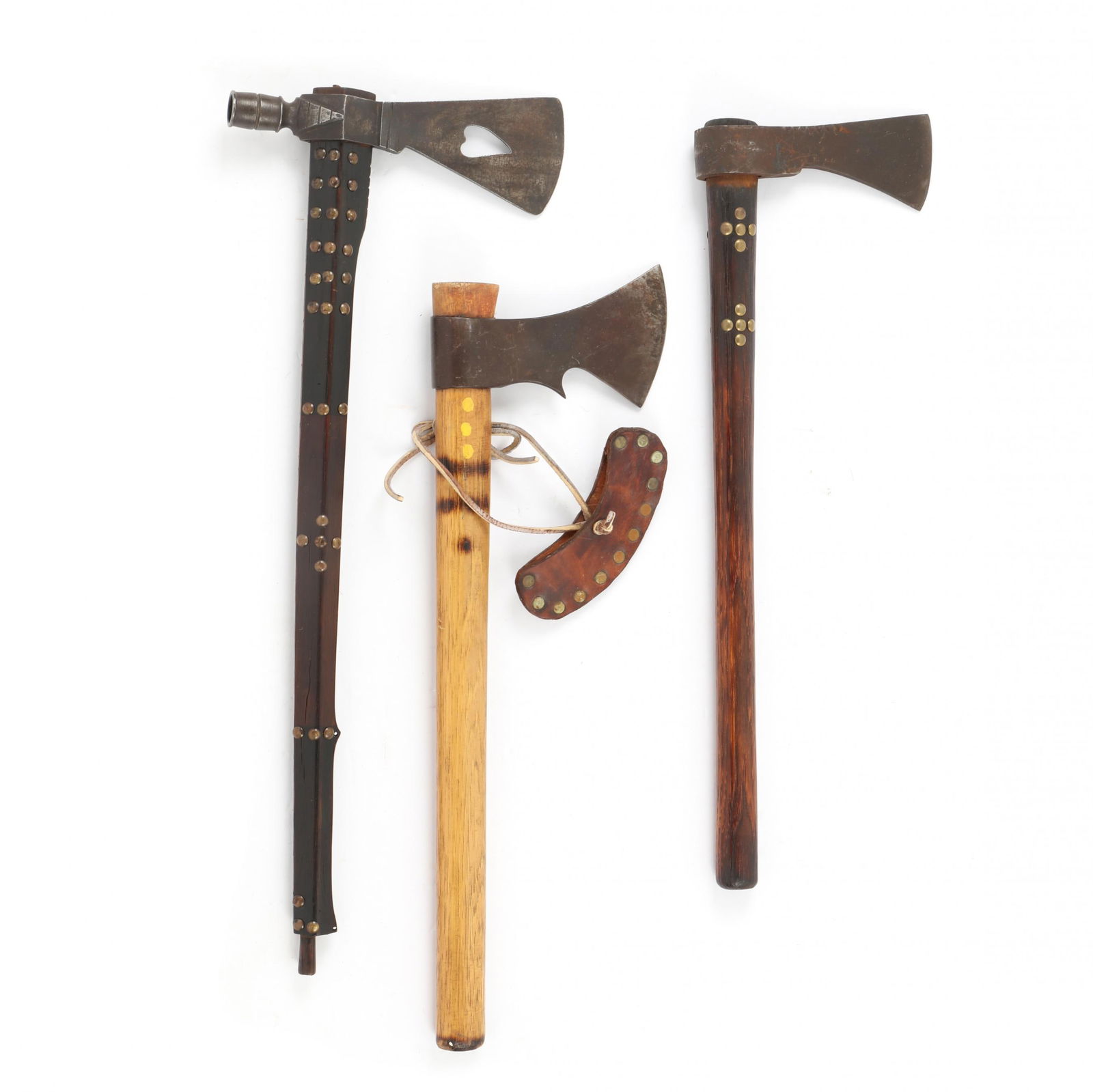 Pipe Tomahawk and Two Utilitarian Colonial-Style Hatchets (1 of 4)