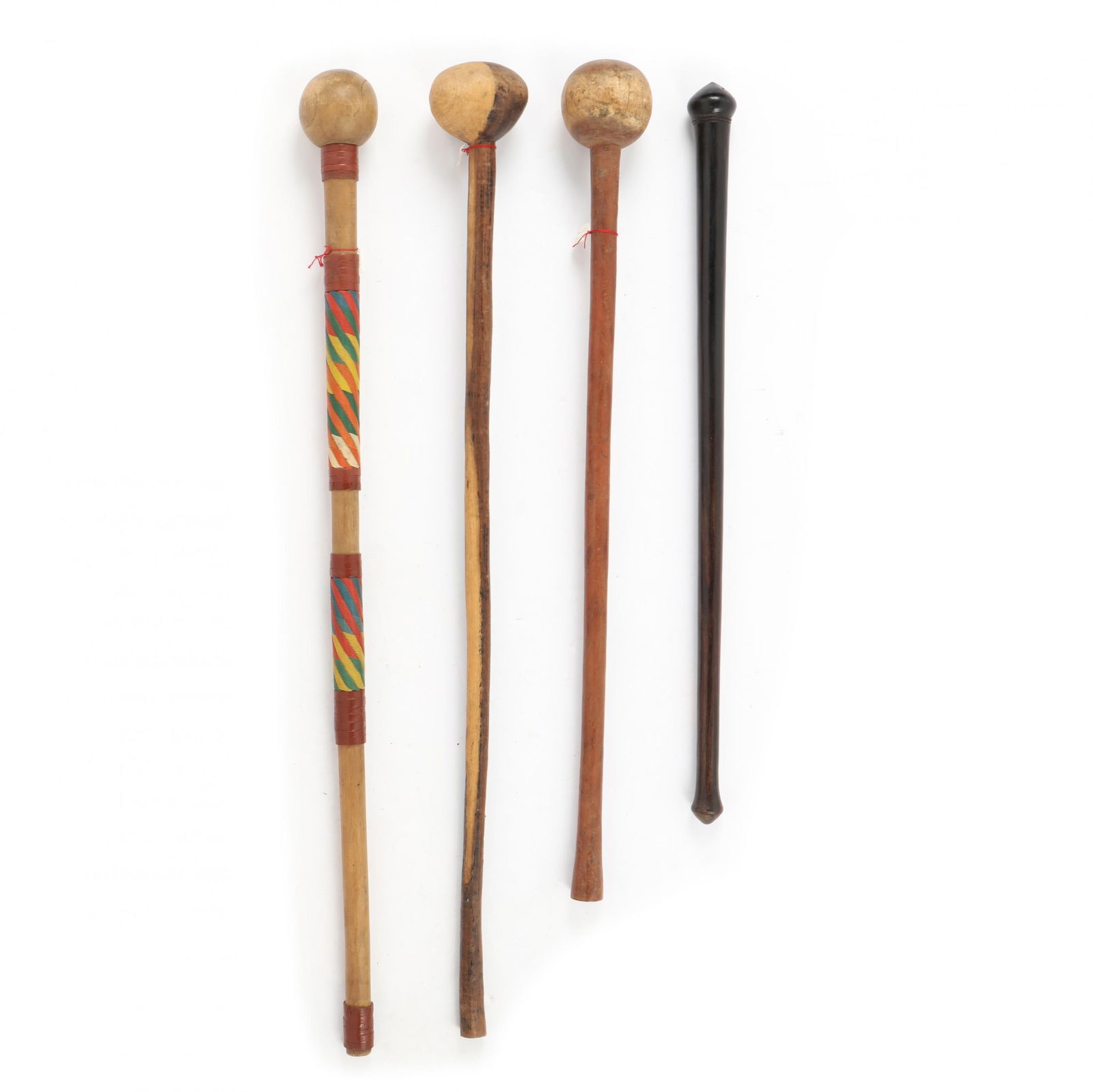 Four Zulu Iwisa Knobkerrie Fighting Sticks Auction