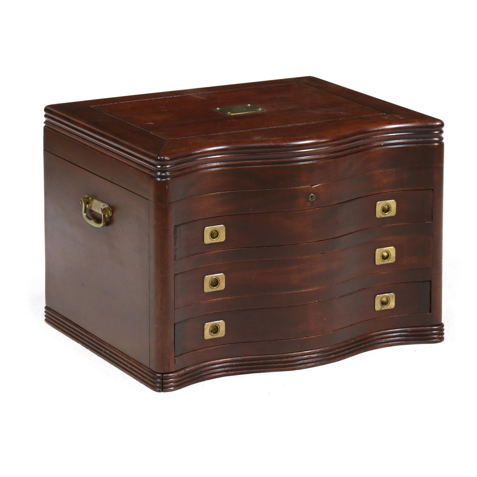 Large Vintage Mahogany and Brass Silver Chest (1 of 6)
