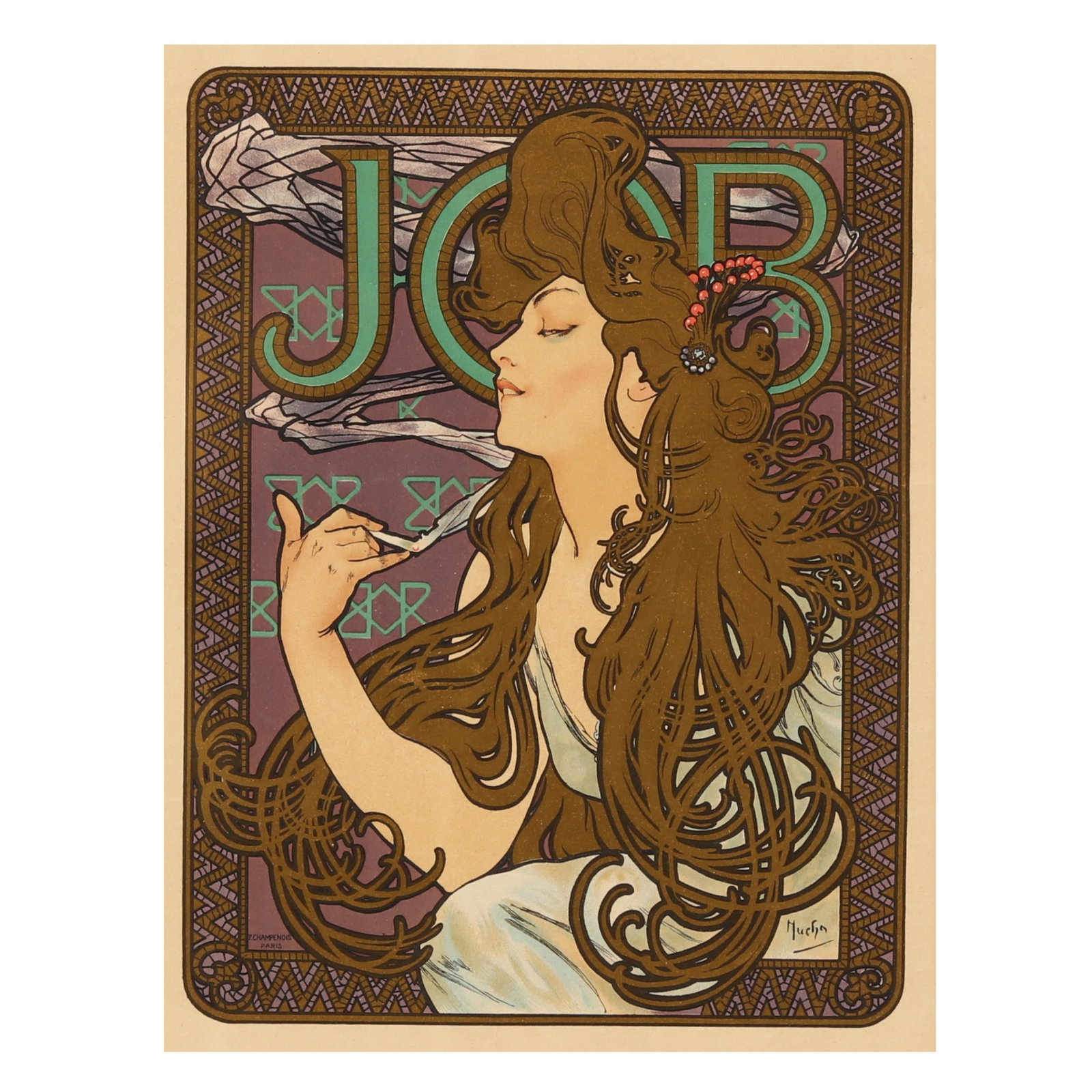 Alphonse Mucha (Czech, 1860-1939),  Job (1 of 5)