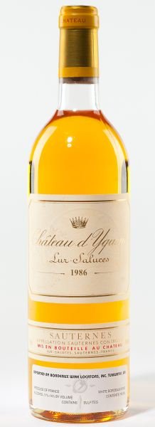Chateau d'Yquem: Chateau d'Yquem "With greater evidence of botrytis than the colossal 1983, but less power and alcohol, the 1986 d'Yquem tastes reminiscent of the 1975, only more precocious. Several highly respected B