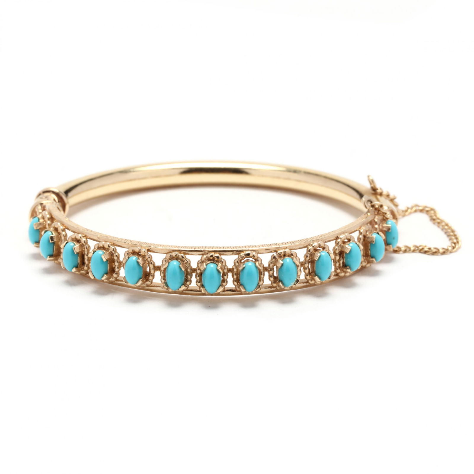 Gold and Turquoise Bangle Bracelet (1 of 3)
