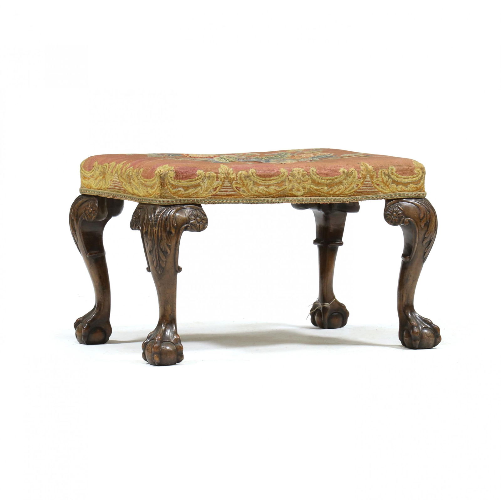 English Chippendale Carved Mahogany Stool (1 of 5)