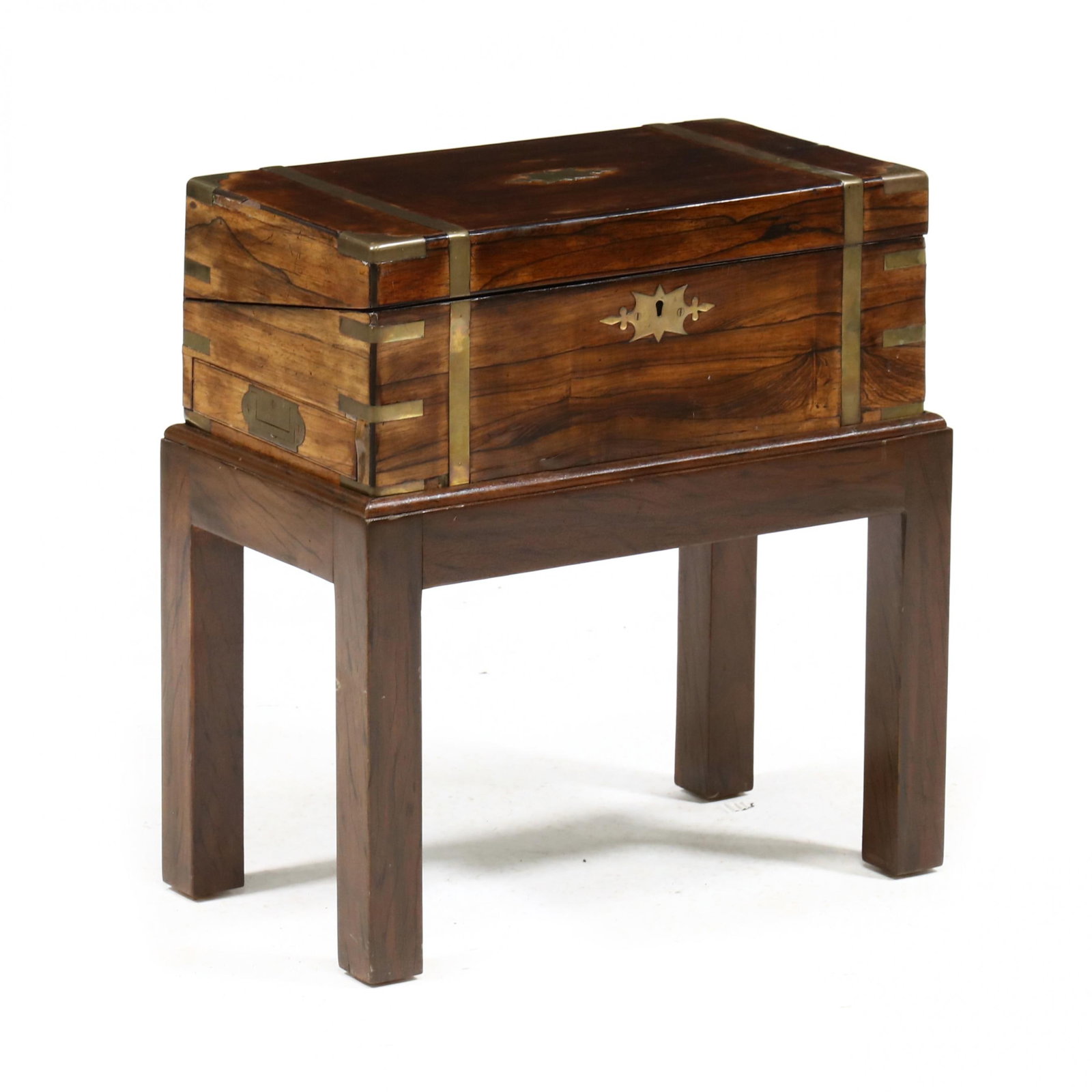 Antique English Rosewood and Brass Lap Desk on Stand (1 of 7)