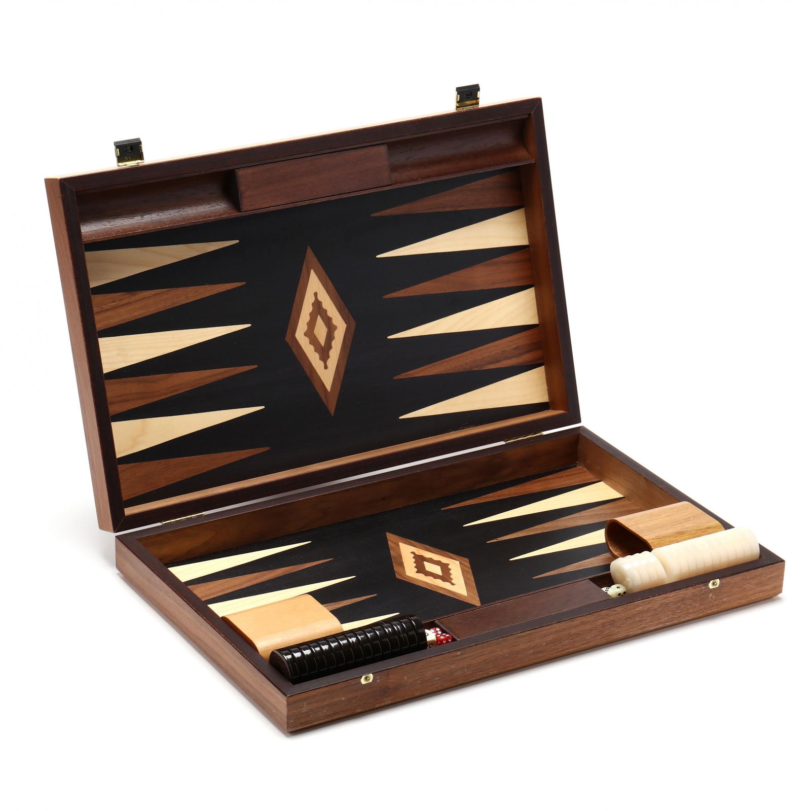 Manopolous Inlaid Cased Backgammon Set (1 of 9)