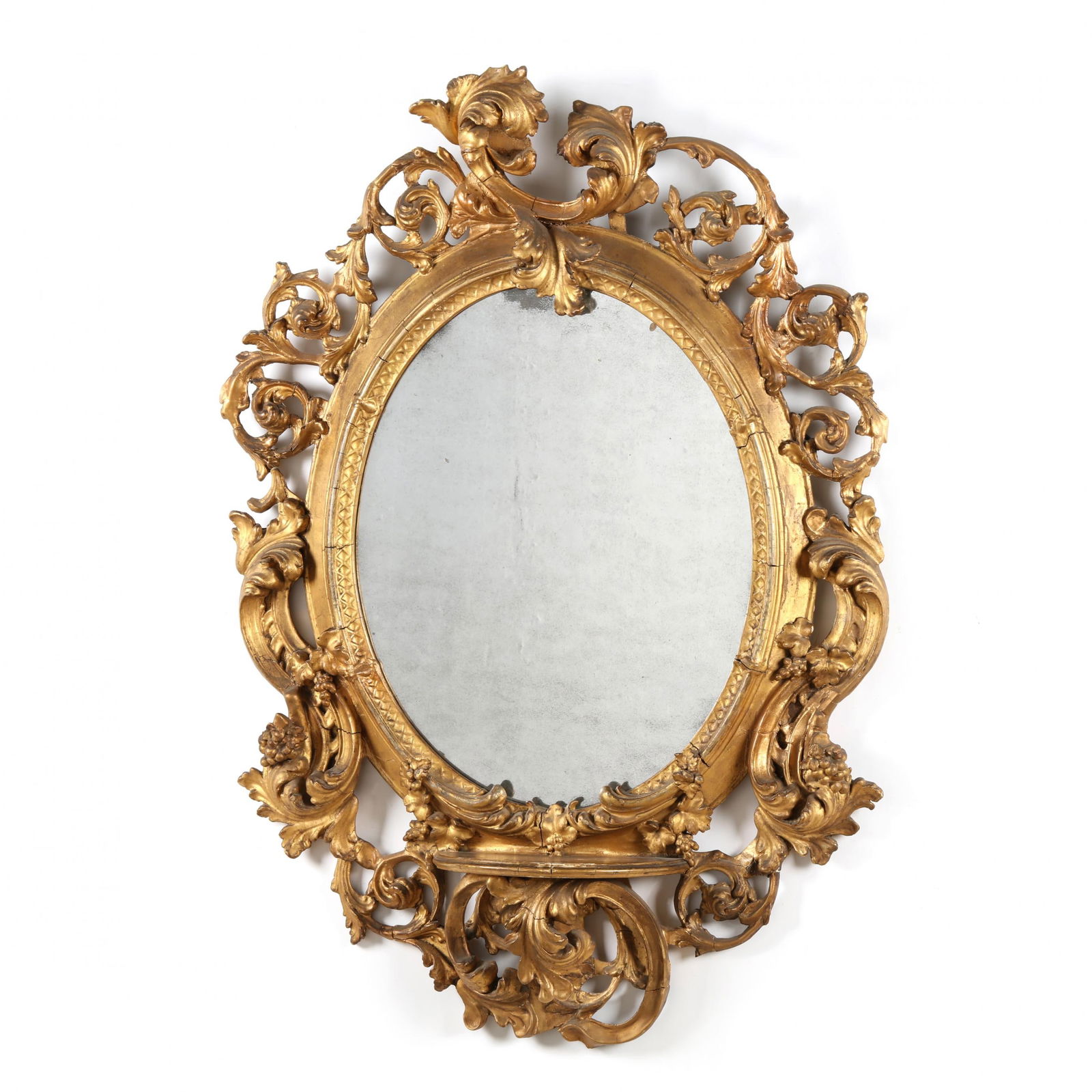 An Italian Rococo Style Oval Giltwood Mirror (1 of 4)