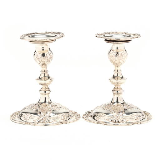 A Pair Of Sterling Silver Candlesticks, Mark Of Durham Silver Co.