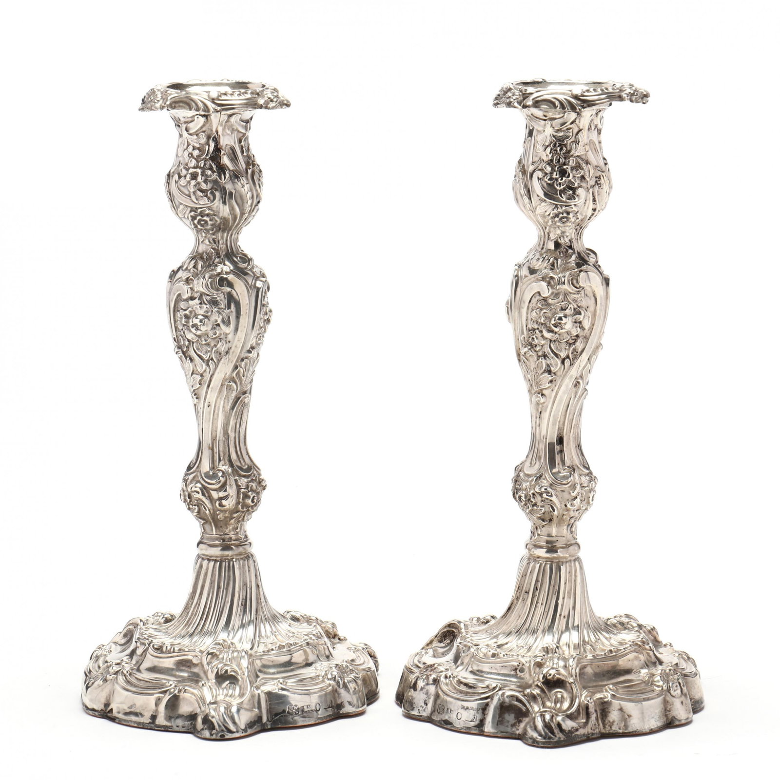 A Pair of William IV Silver Candlesticks, Mark of Henry Wilkinson & Co. (1 of 8)