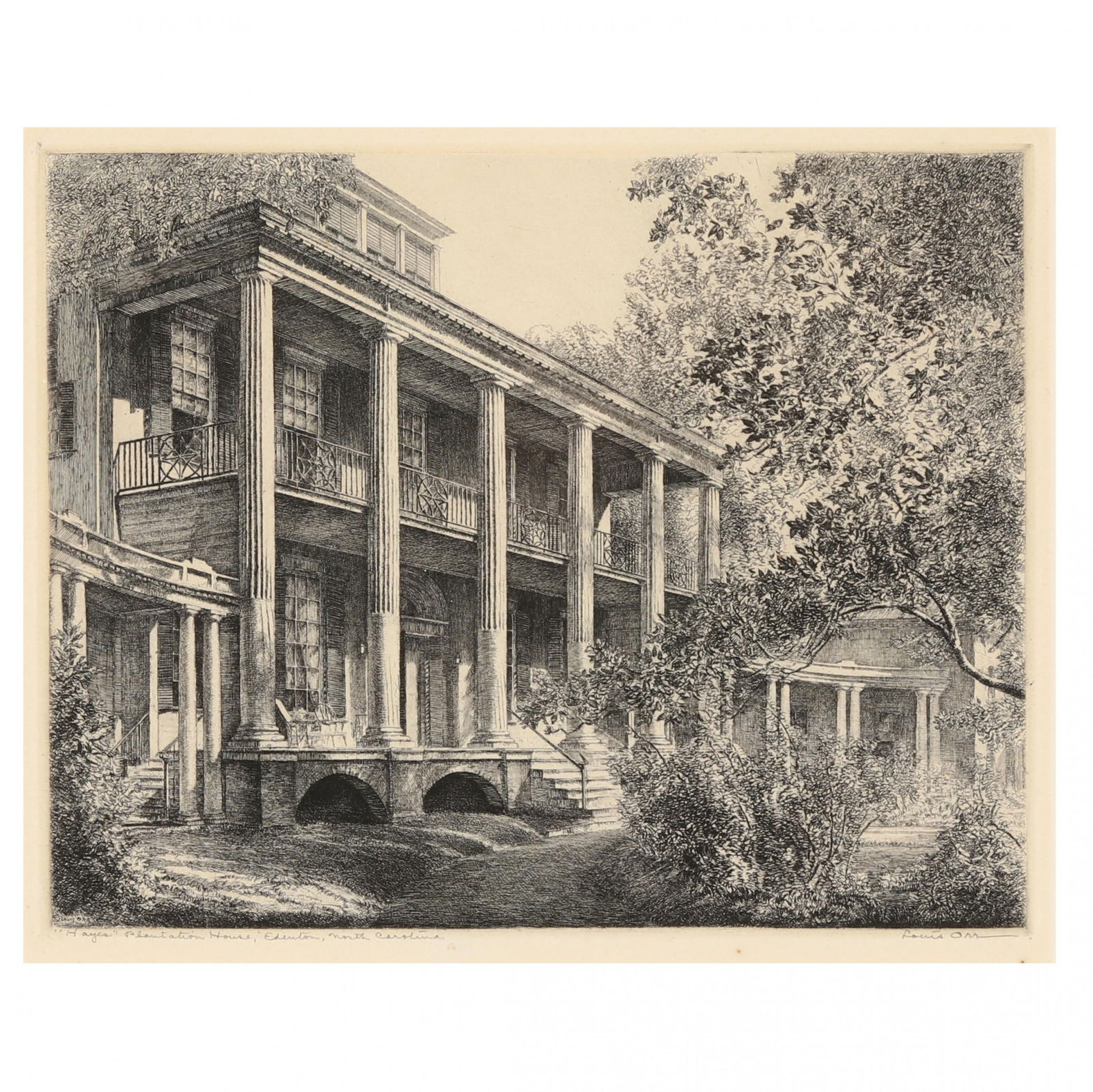 Louis Orr (american, 18791961), The Hayes Plantation House At Edenton