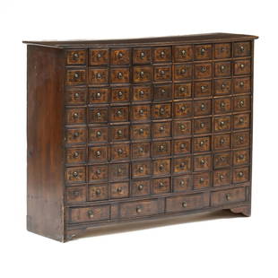 A Korean Medicine Apothecary Chest Yak Jang: A Korean Medicine Apothecary Chest Yak Jang Joseon period (1392-1910), 19th century, yak jang ì•½ìž¥ with 72 small divided drawers having two sections and simple metal circle pulls to front, ov