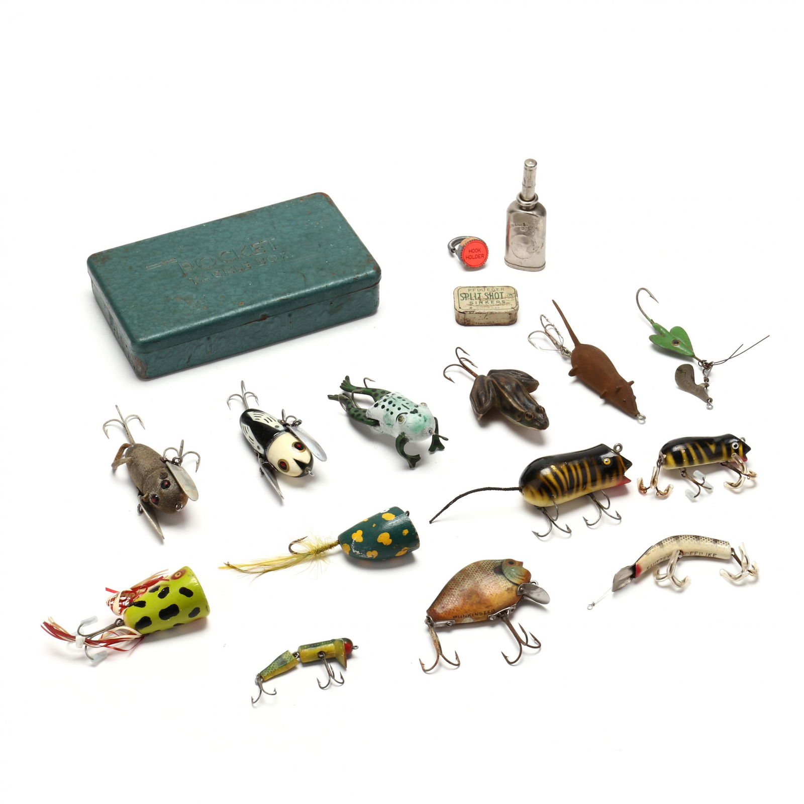 Thirteen Vintage Fishing Lures With Accessories Auction