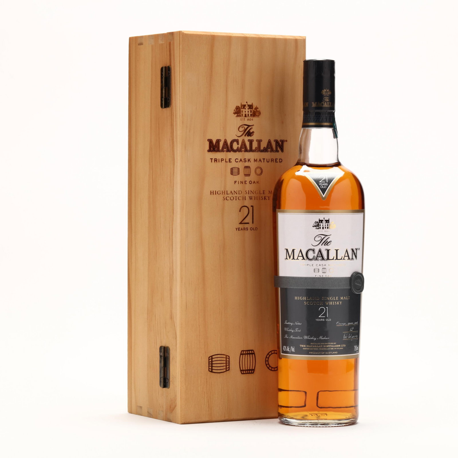 Macallan Fine Oak Triple Cask Scotch Whisky: Macallan Fine Oak Triple Cask Scotch Whisky The buyer acknowledges that he/she is acting within compliance with their state and local laws in regards to the purchase, transportation and delivery of sp
