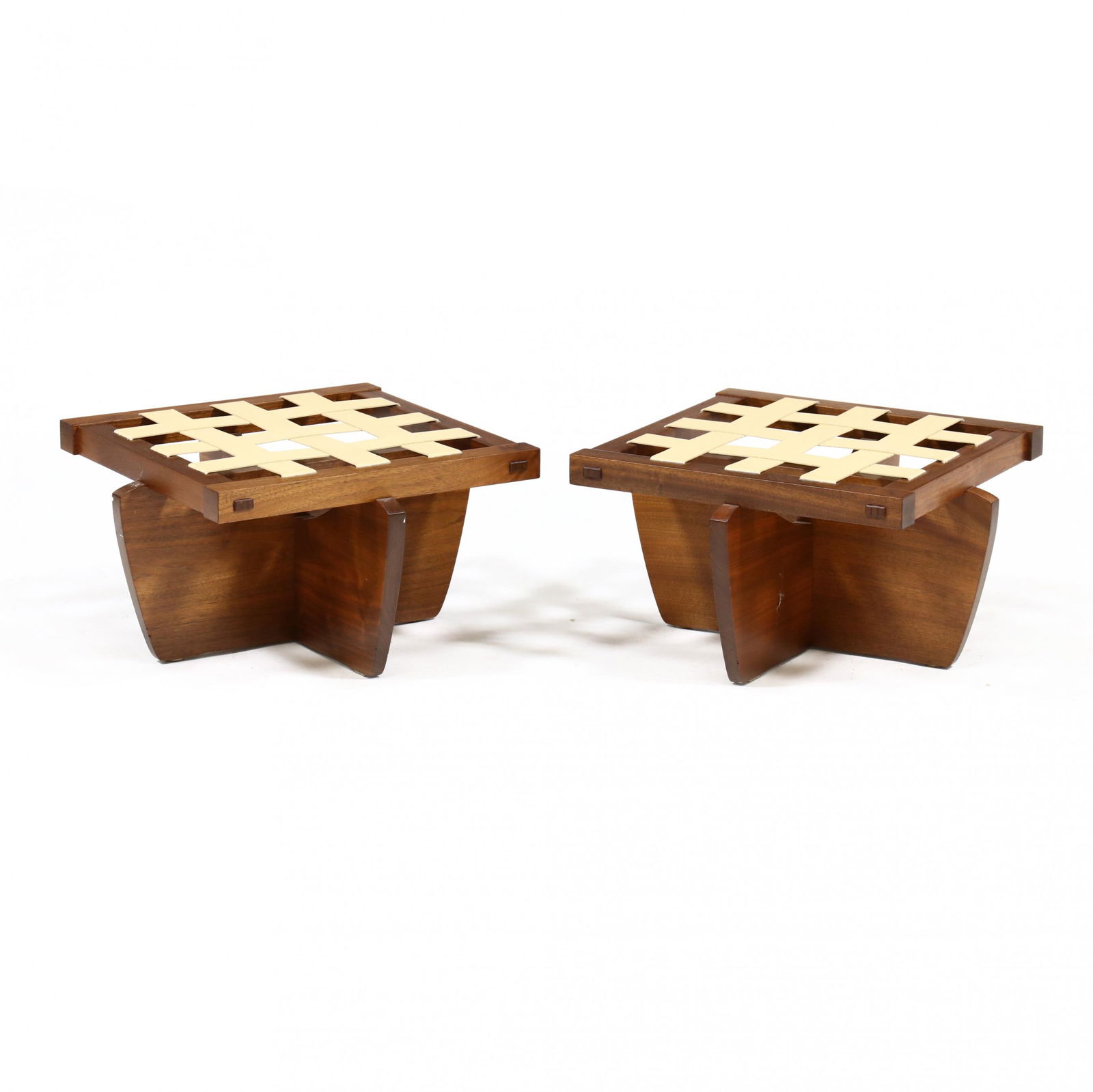 George Nakashima (American, 1905-1990), Pair of  Greenrock  Stools (1 of 6)