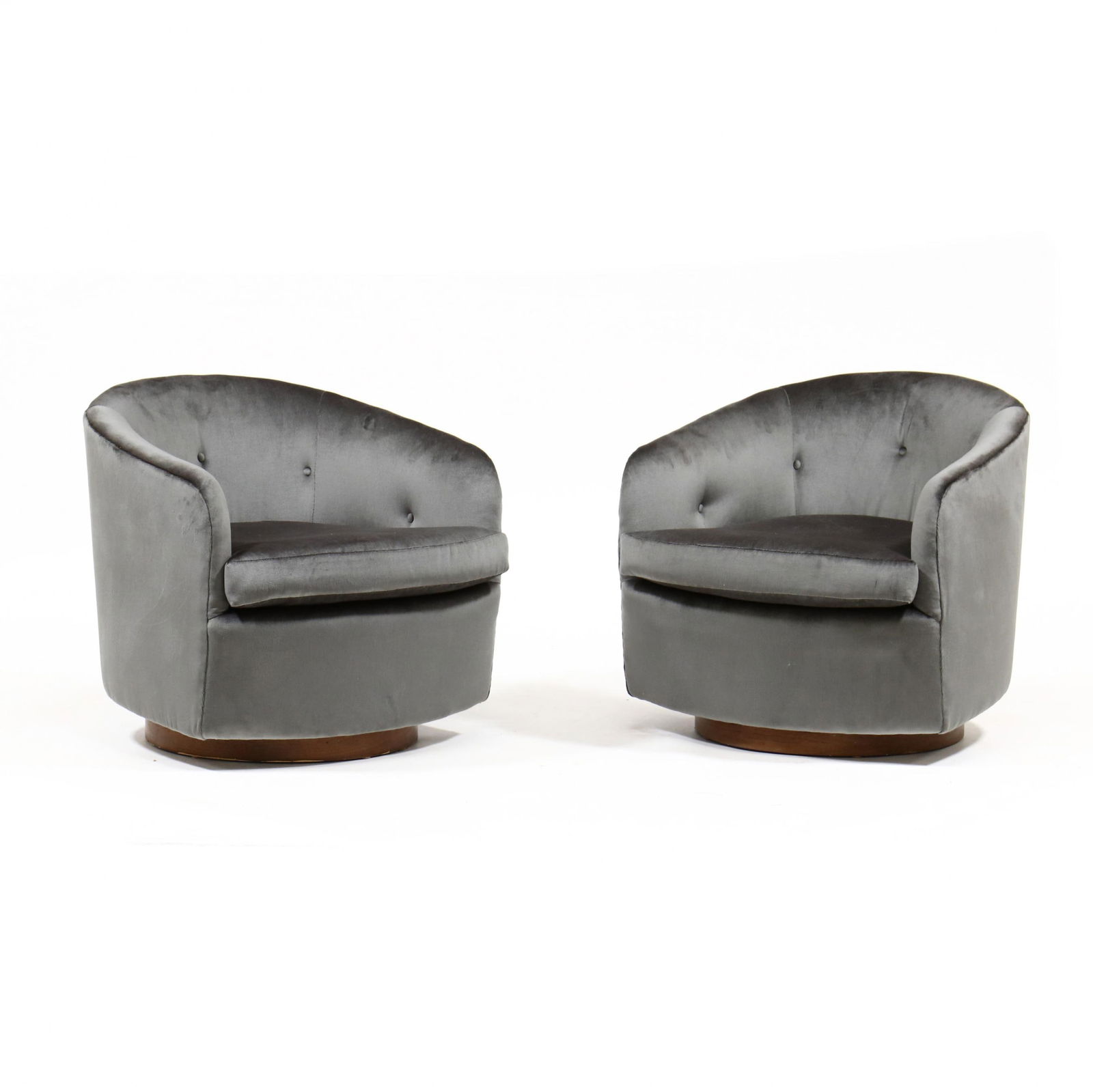 Milo Baughman (American, 1923-2003), Pair of Barrel Back Club Chairs (1 of 5)