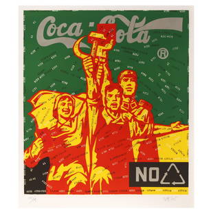 Wang Guangyi (Chinese, b. 1957), Great Criticism: Coca Cola (Green): Wang Guangyi (Chinese, b. 1957), Great Criticism: Coca Cola (Green)lithograph in colors, 2006, pencil signed and numbered 144/199, unframed. Sheet size 35 x 31 in. Private Collection, New York Additio