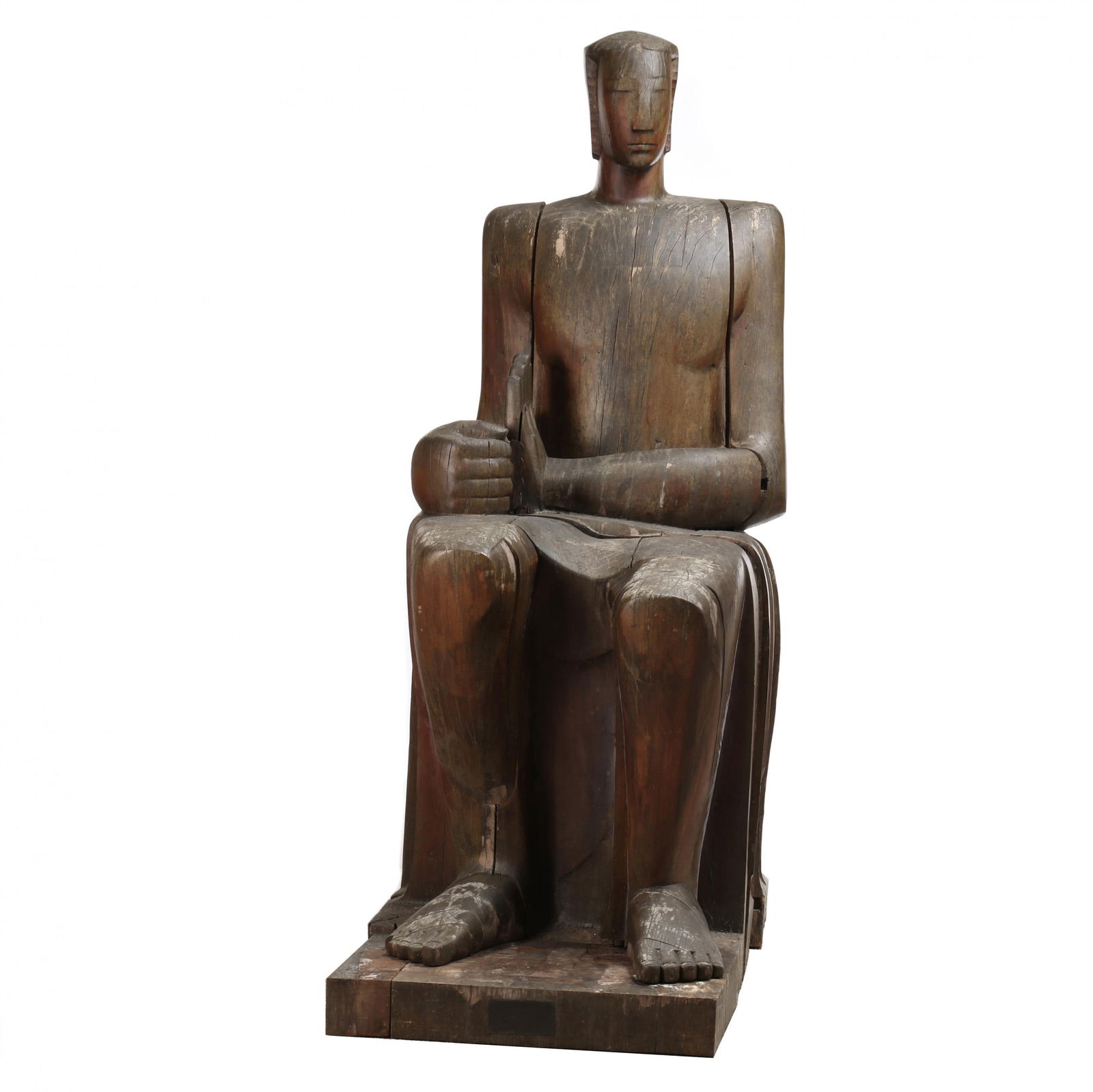 Ernest Wijnants (Belgian, 1878-1964), Monumental Wood Figure of  Orpheus (1 of 20)